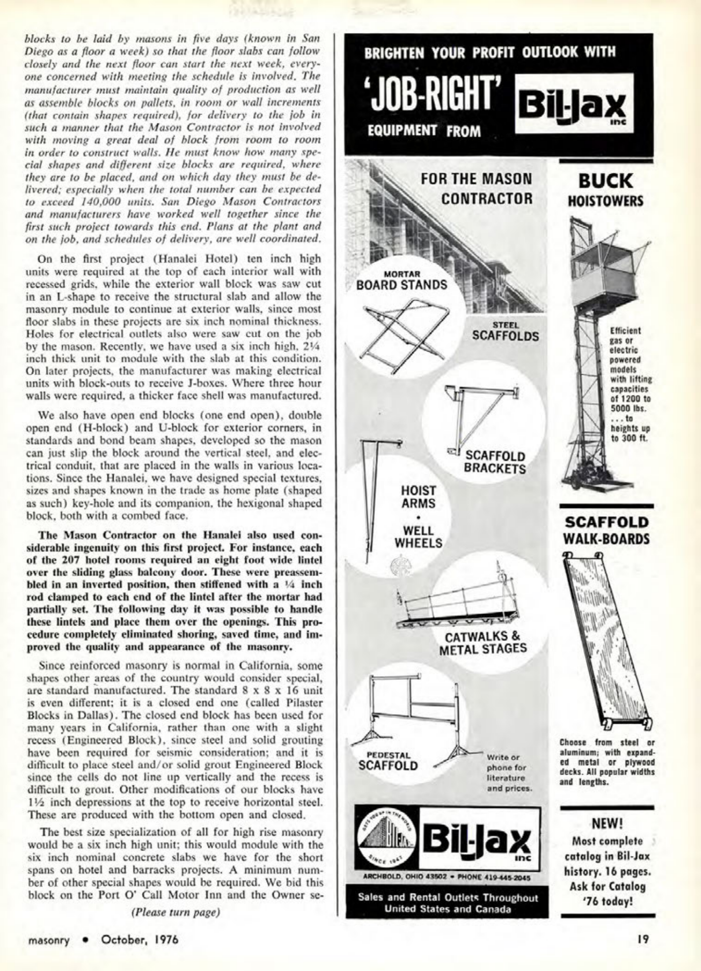 Masonry Magazine October 1976 Page. 19