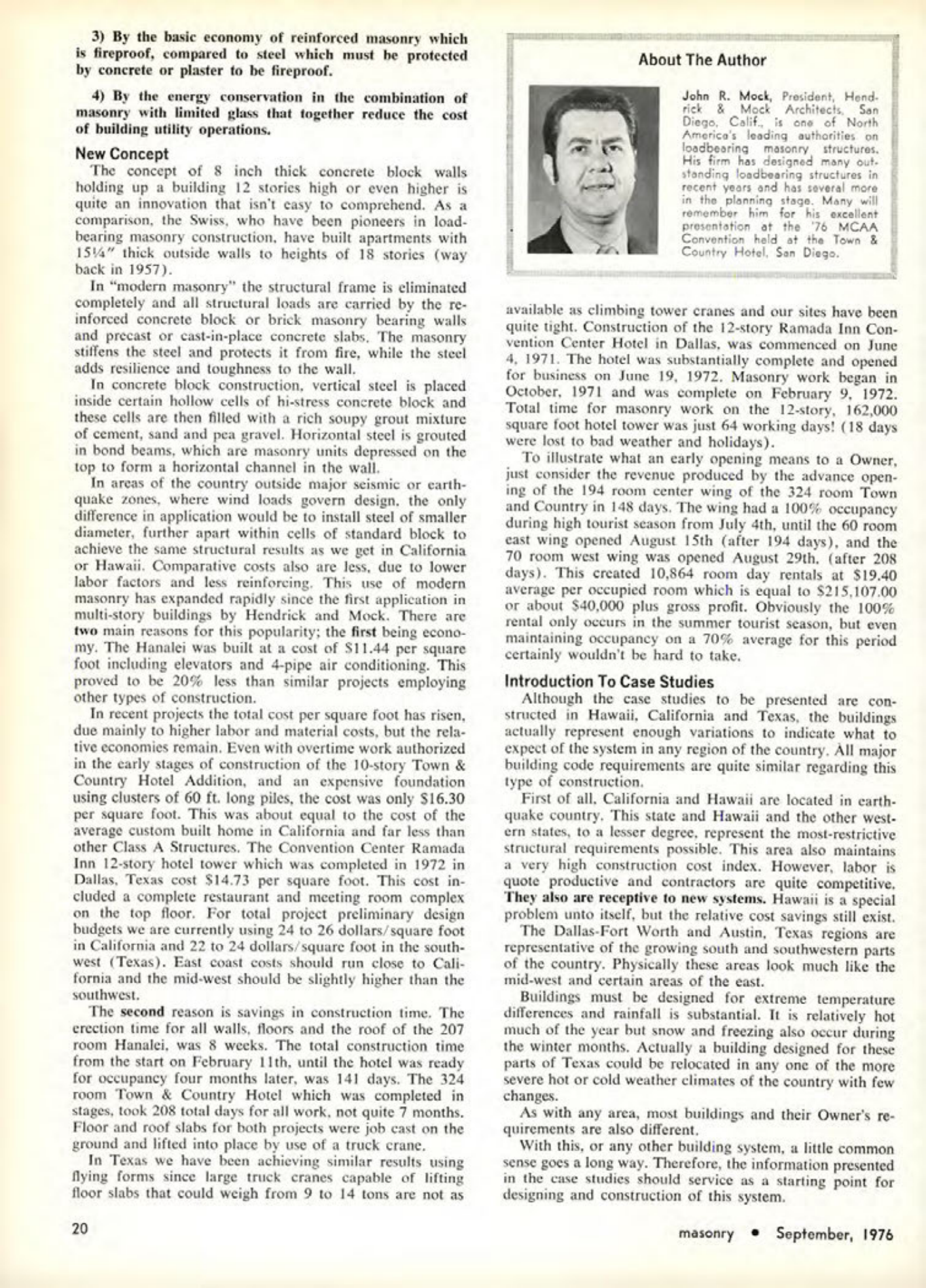Masonry Magazine September 1976 Page. 20