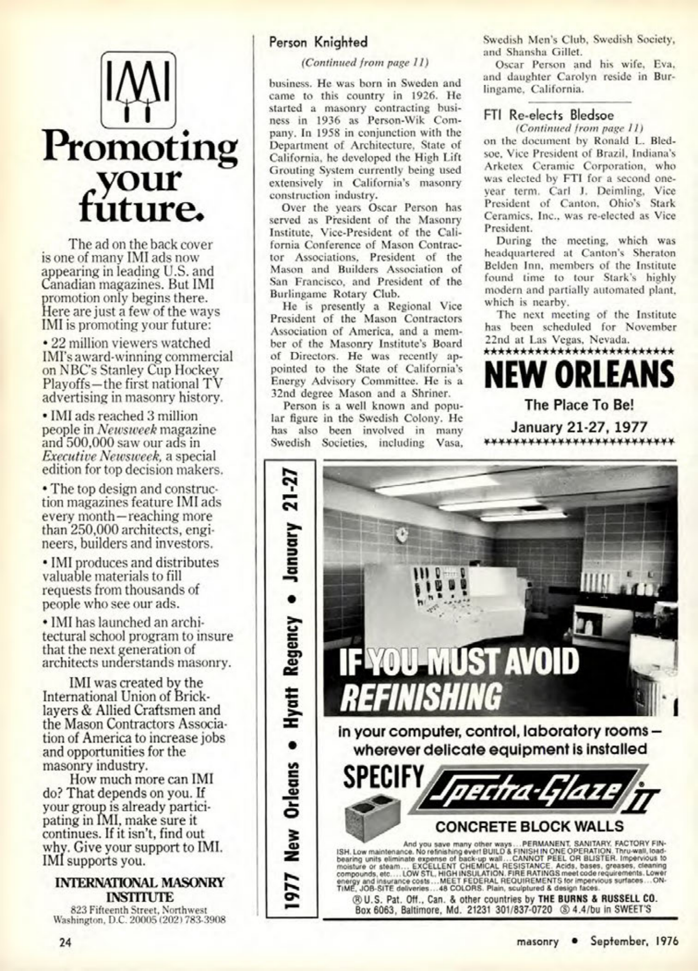 Masonry Magazine September 1976 Page. 24