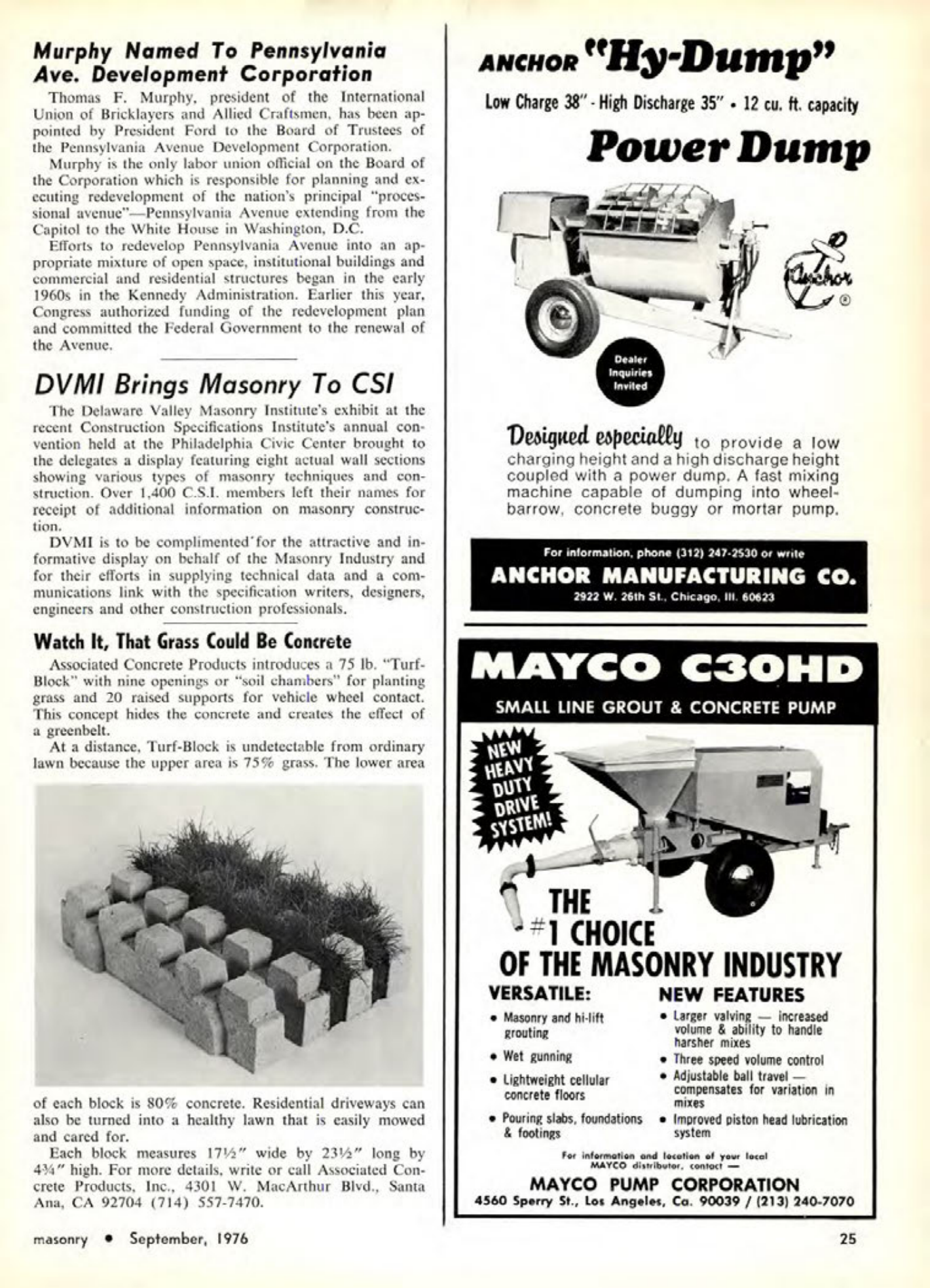 Masonry Magazine September 1976 Page. 25