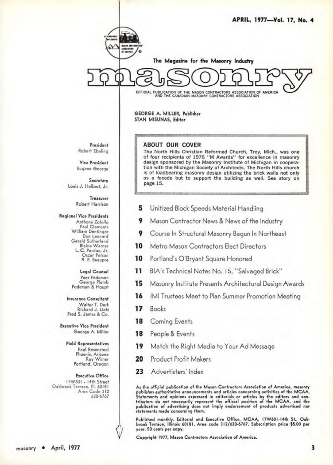 Masonry Magazine April 1977 Page. 3