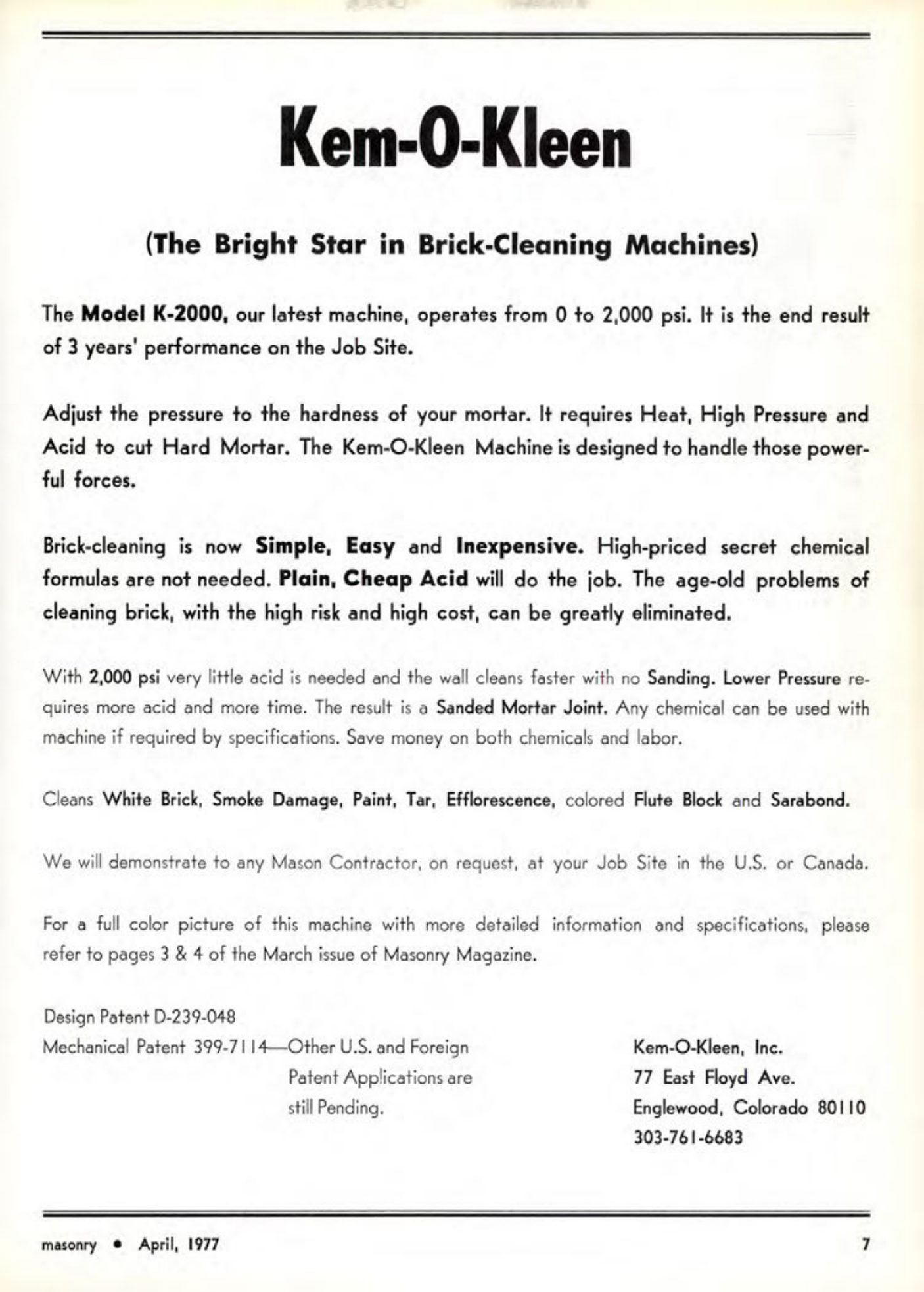Masonry Magazine April 1977 Page. 7