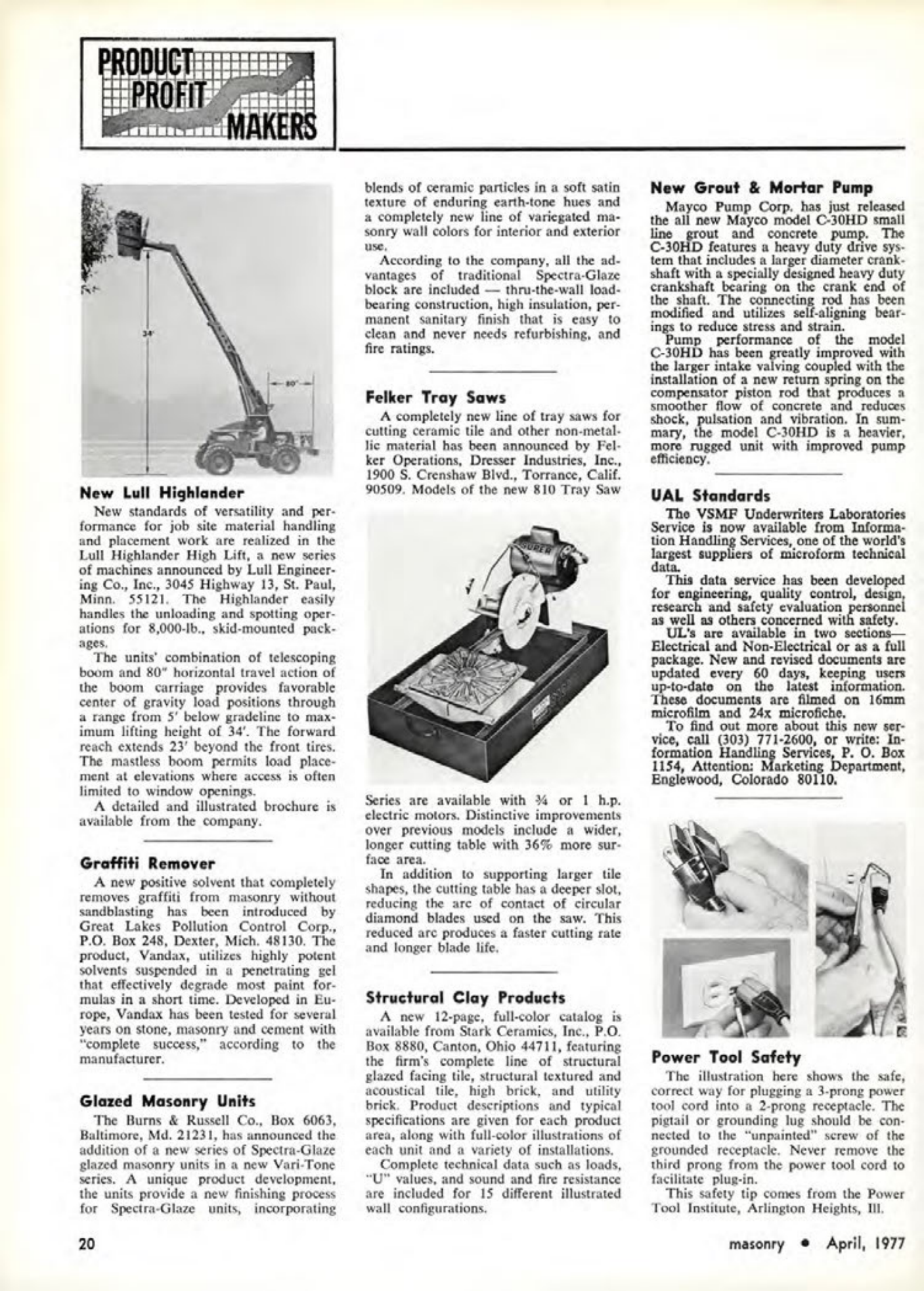 Masonry Magazine April 1977 Page. 20