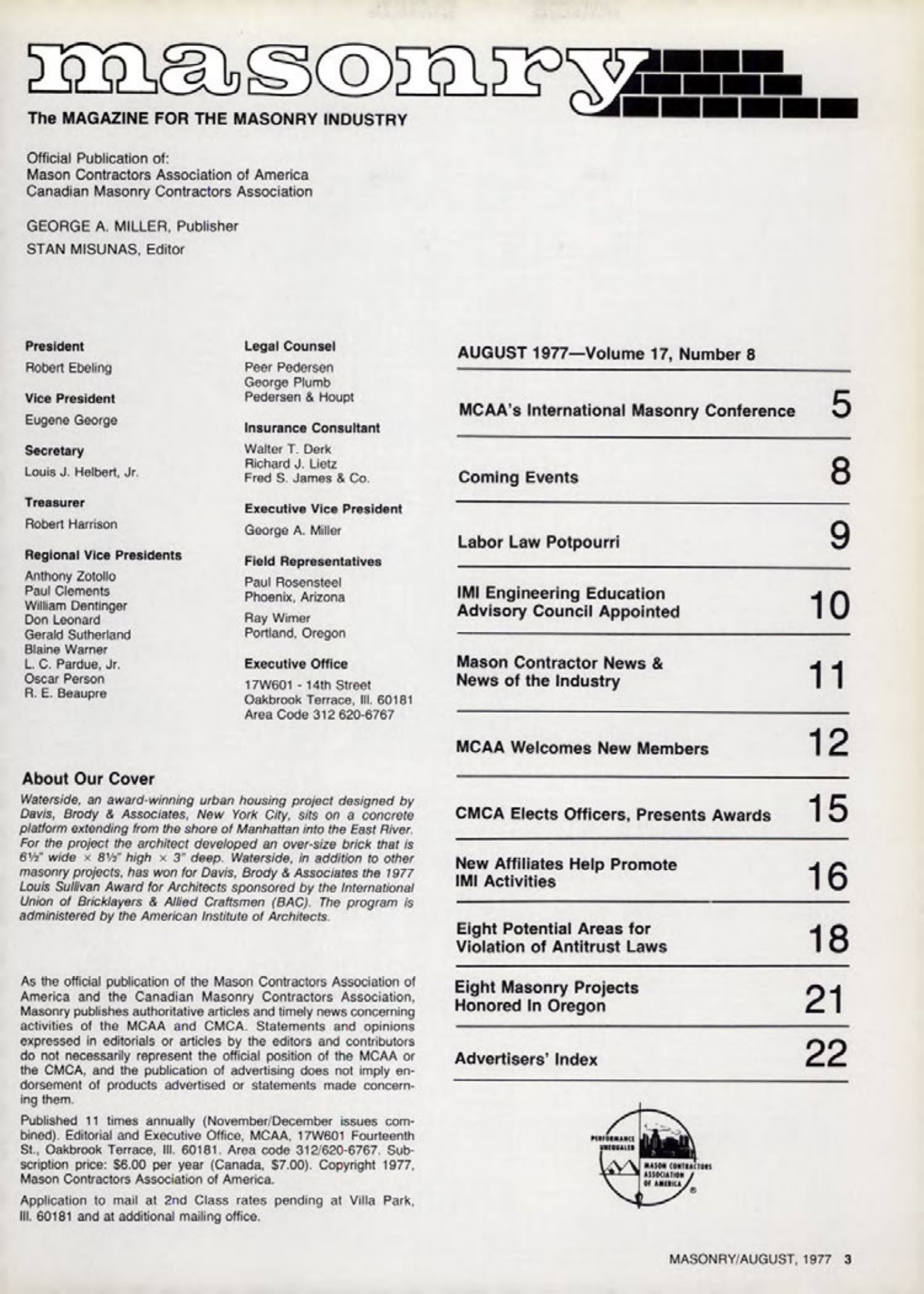 Masonry Magazine August 1977 Page. 3