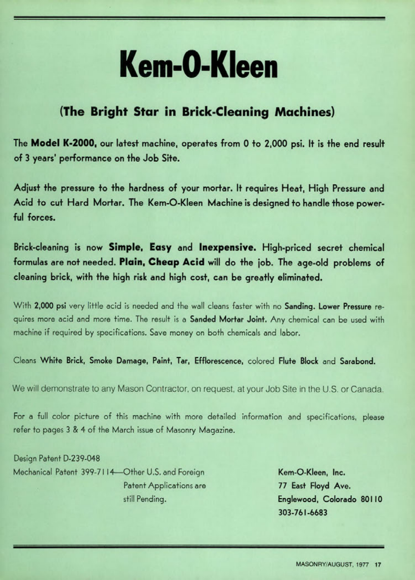 Masonry Magazine August 1977 Page. 17