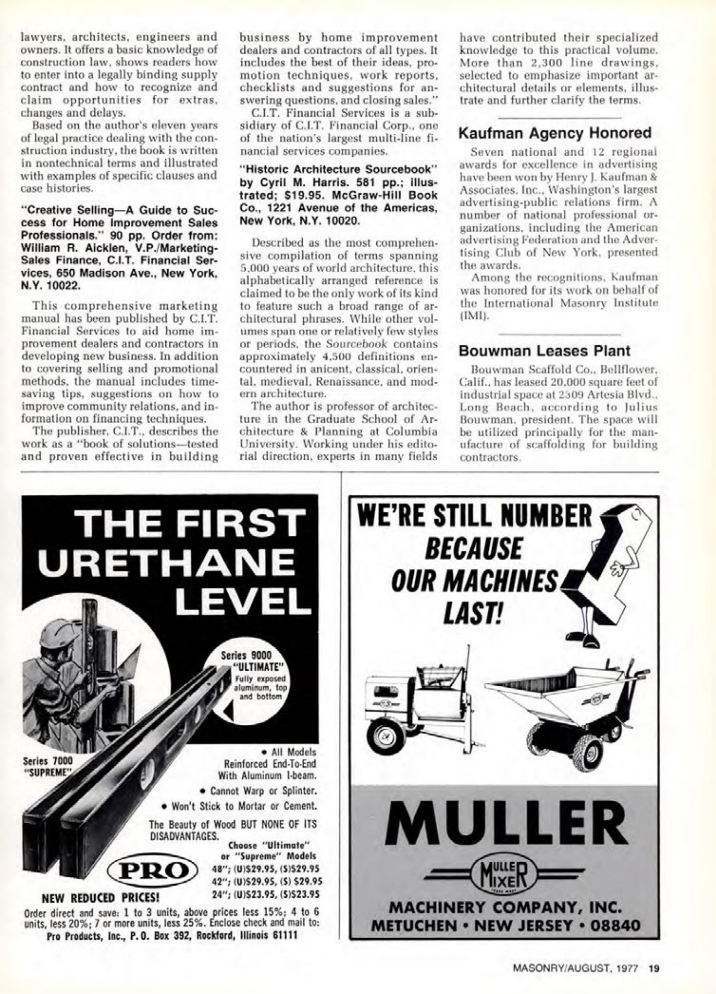 Masonry Magazine August 1977 Page. 19