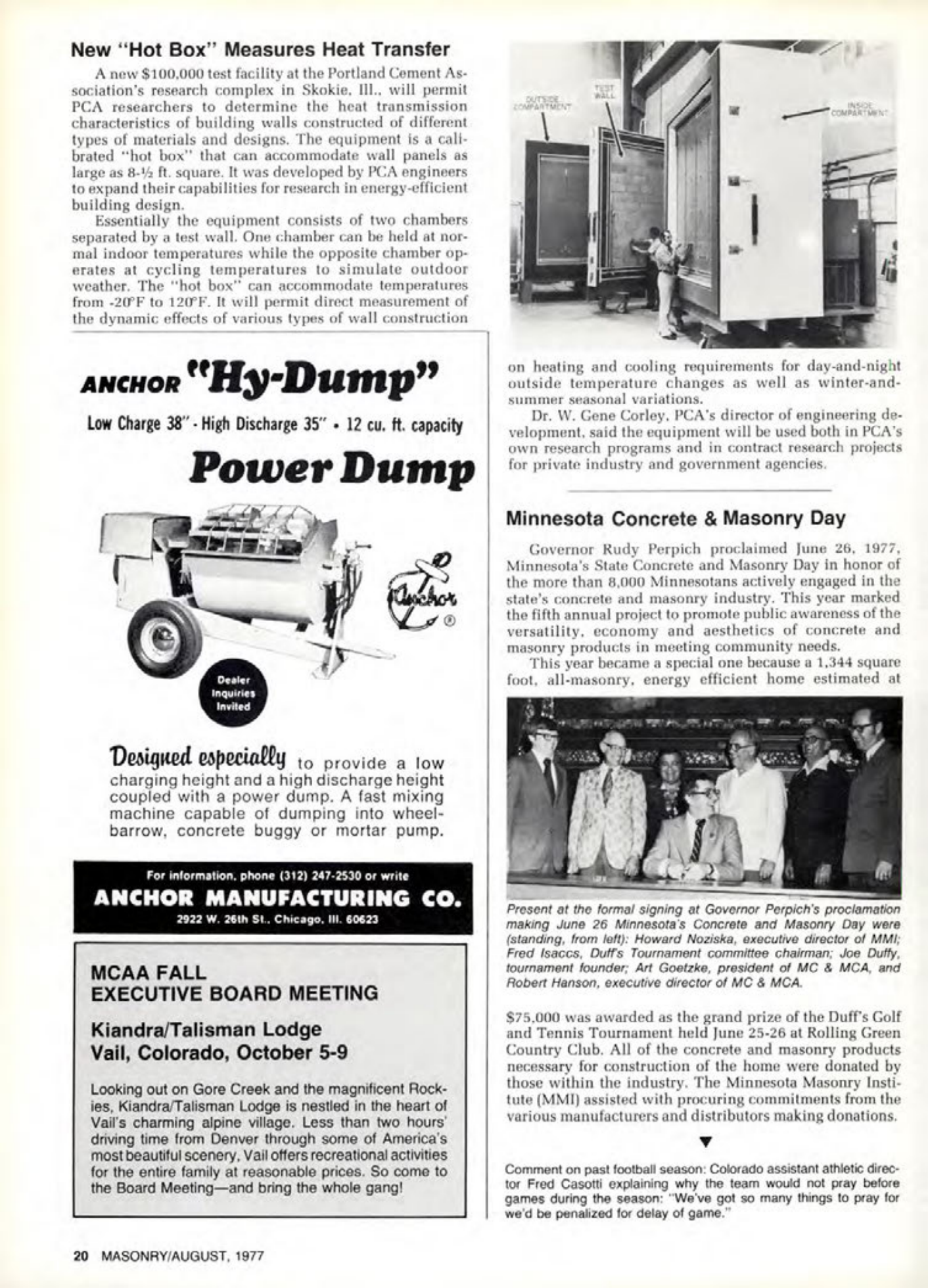 Masonry Magazine August 1977 Page. 20