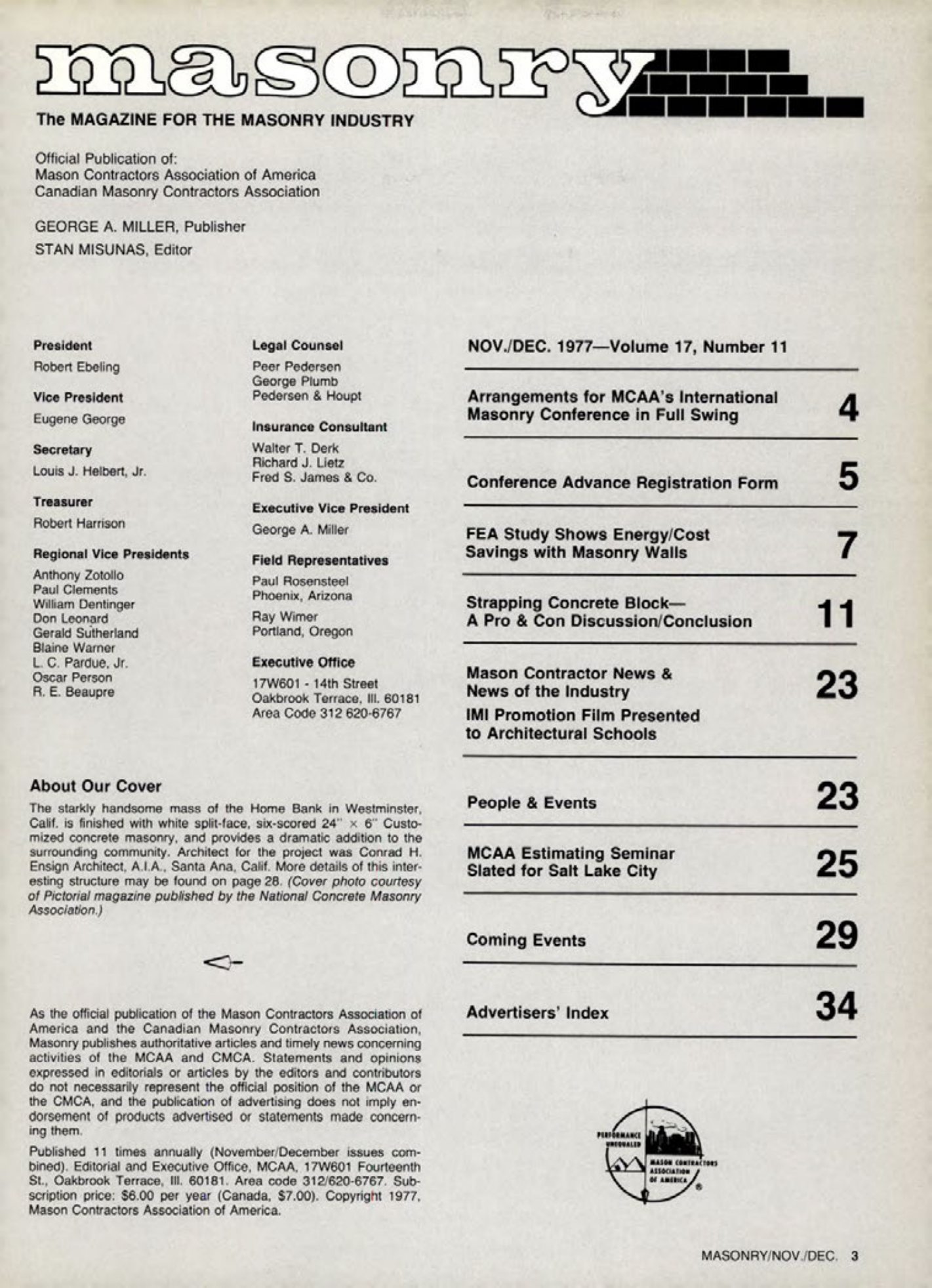 Masonry Magazine December 1977 Page. 3