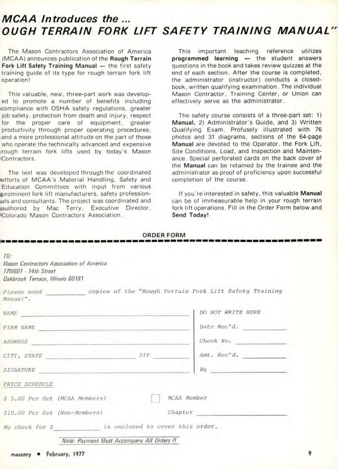 Masonry Magazine February 1977 Page. 9