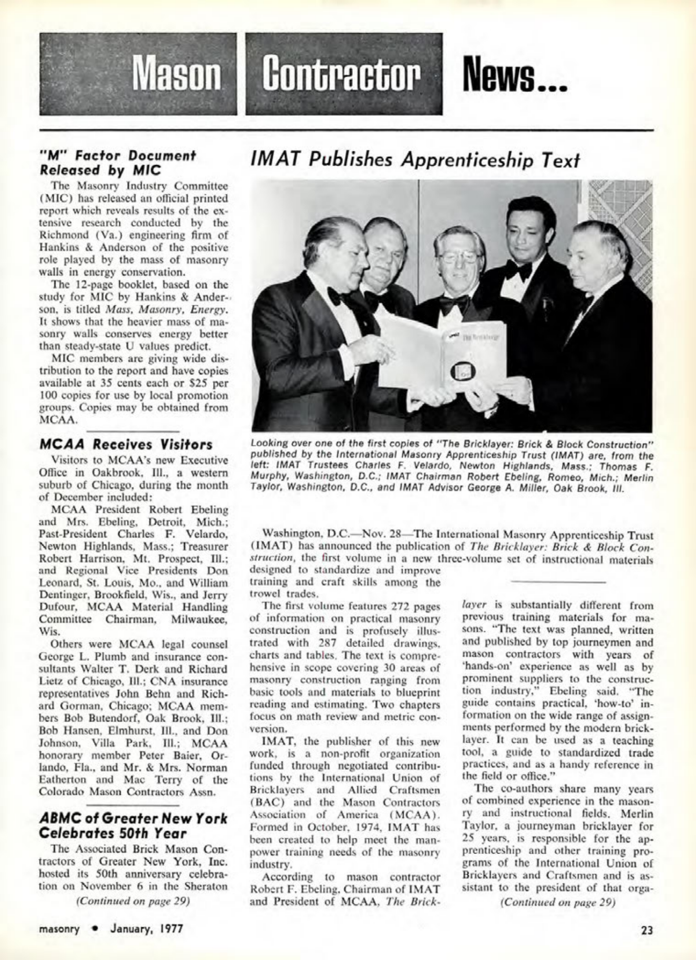 Masonry Magazine January 1977 Page.23