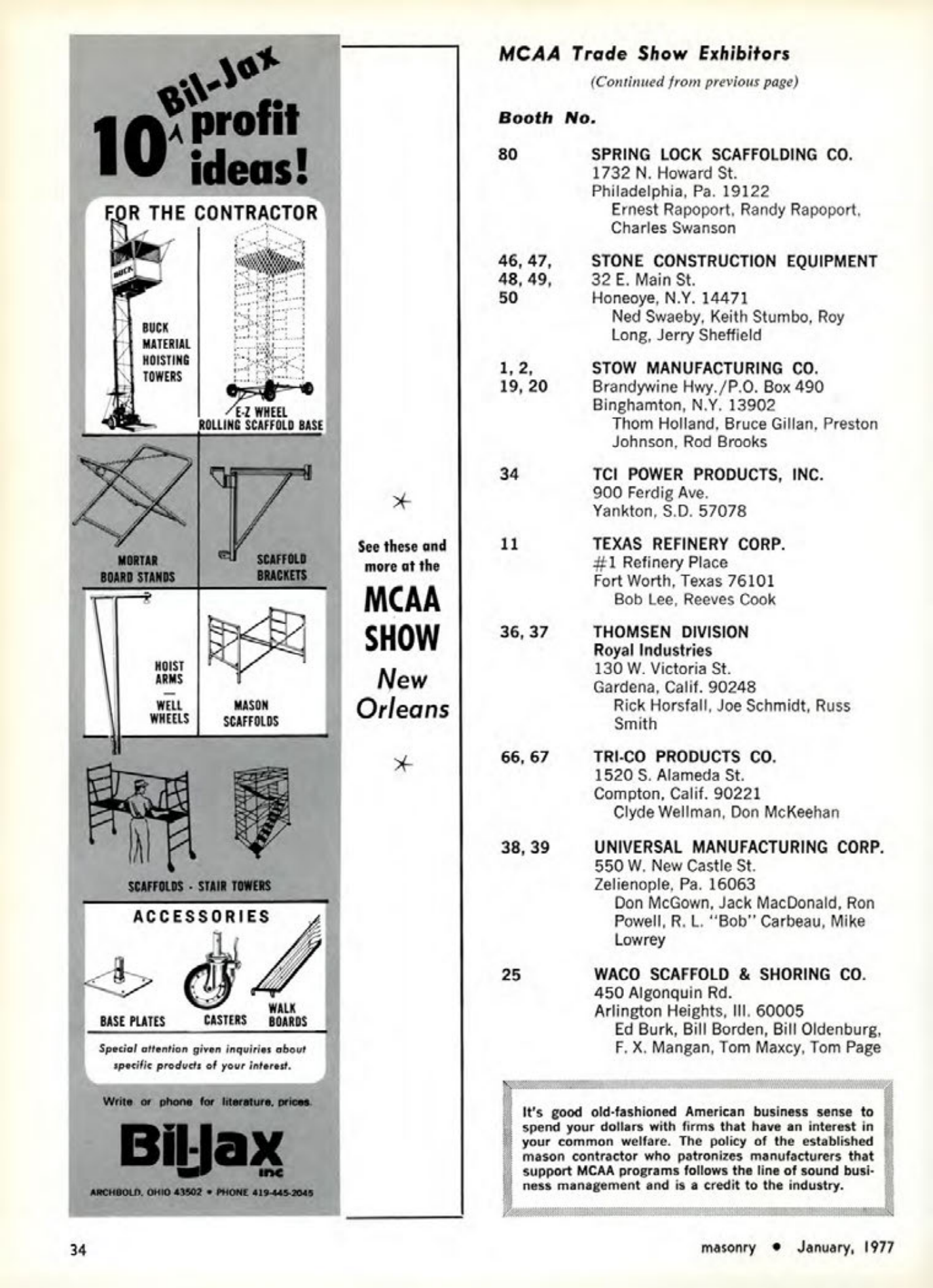 Masonry Magazine January 1977 Page. 34