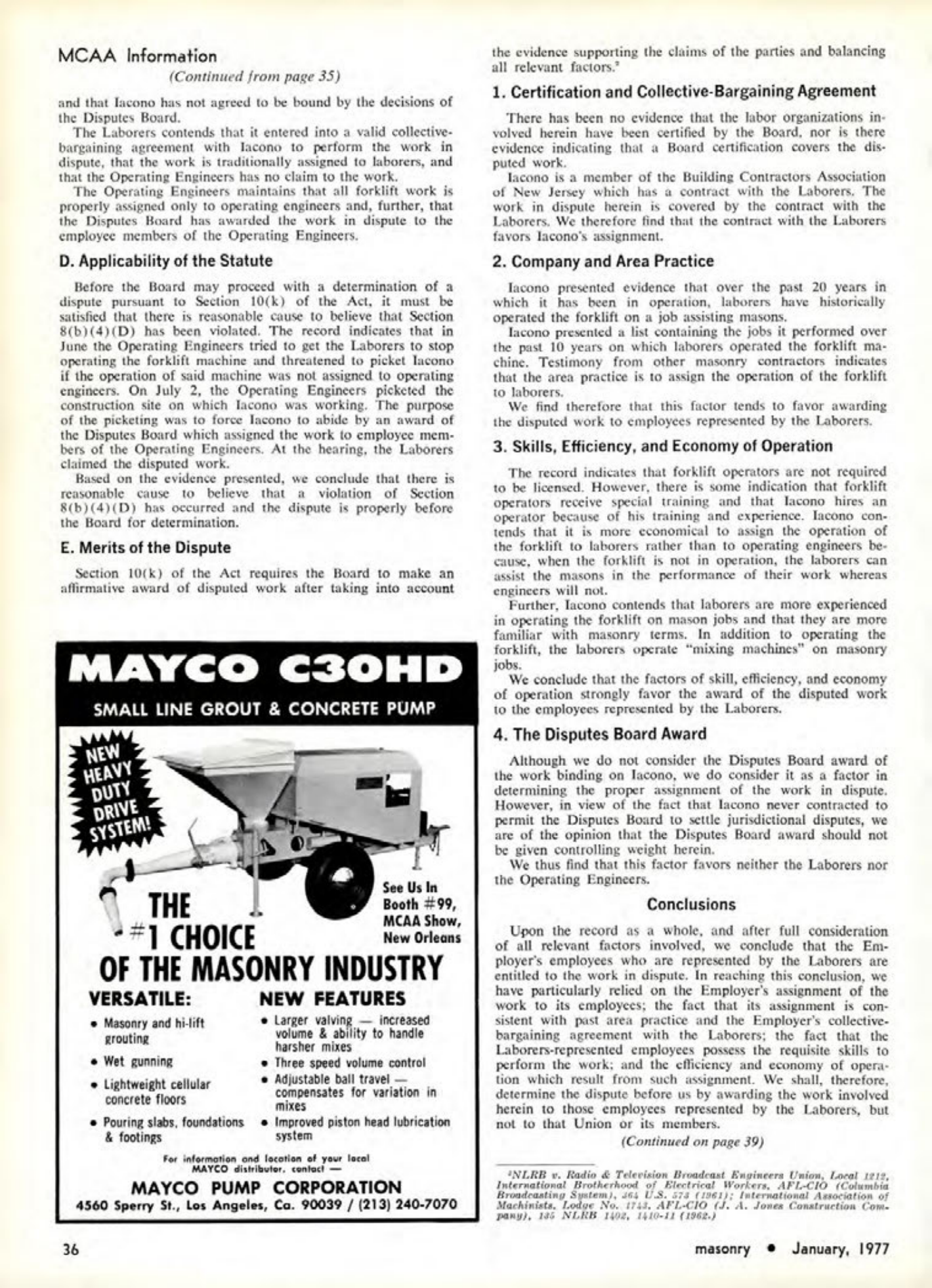 Masonry Magazine January 1977 Page. 36