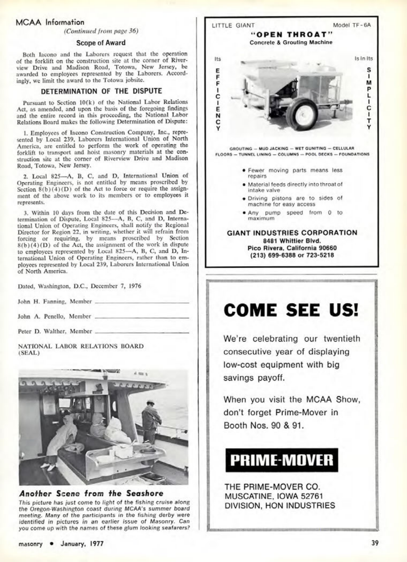 Masonry Magazine January 1977 Page. 39