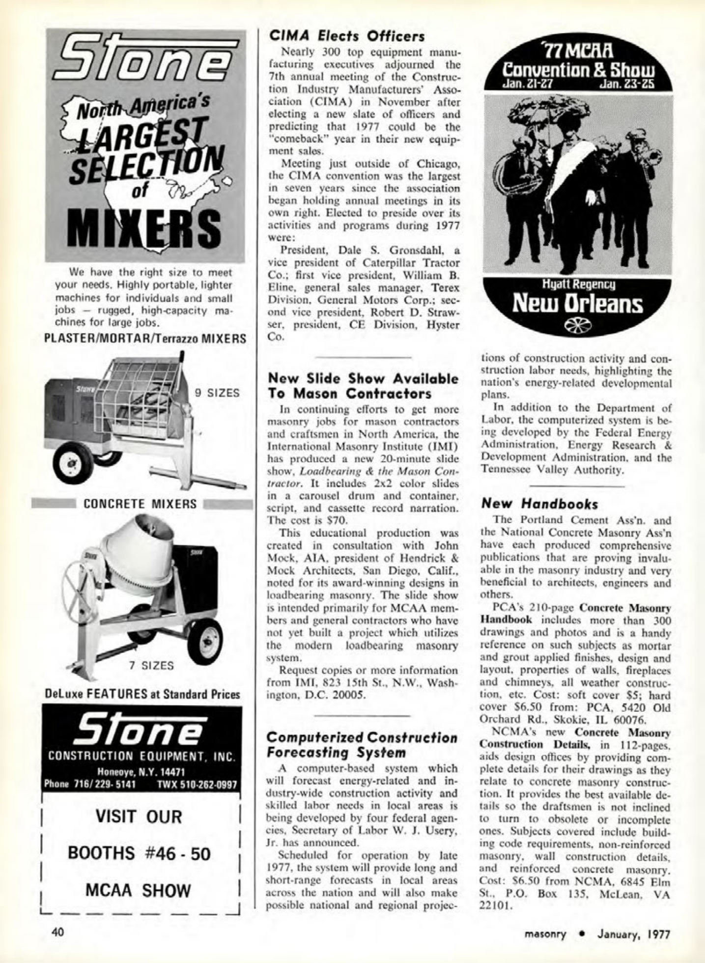 Masonry Magazine January 1977 Page. 40