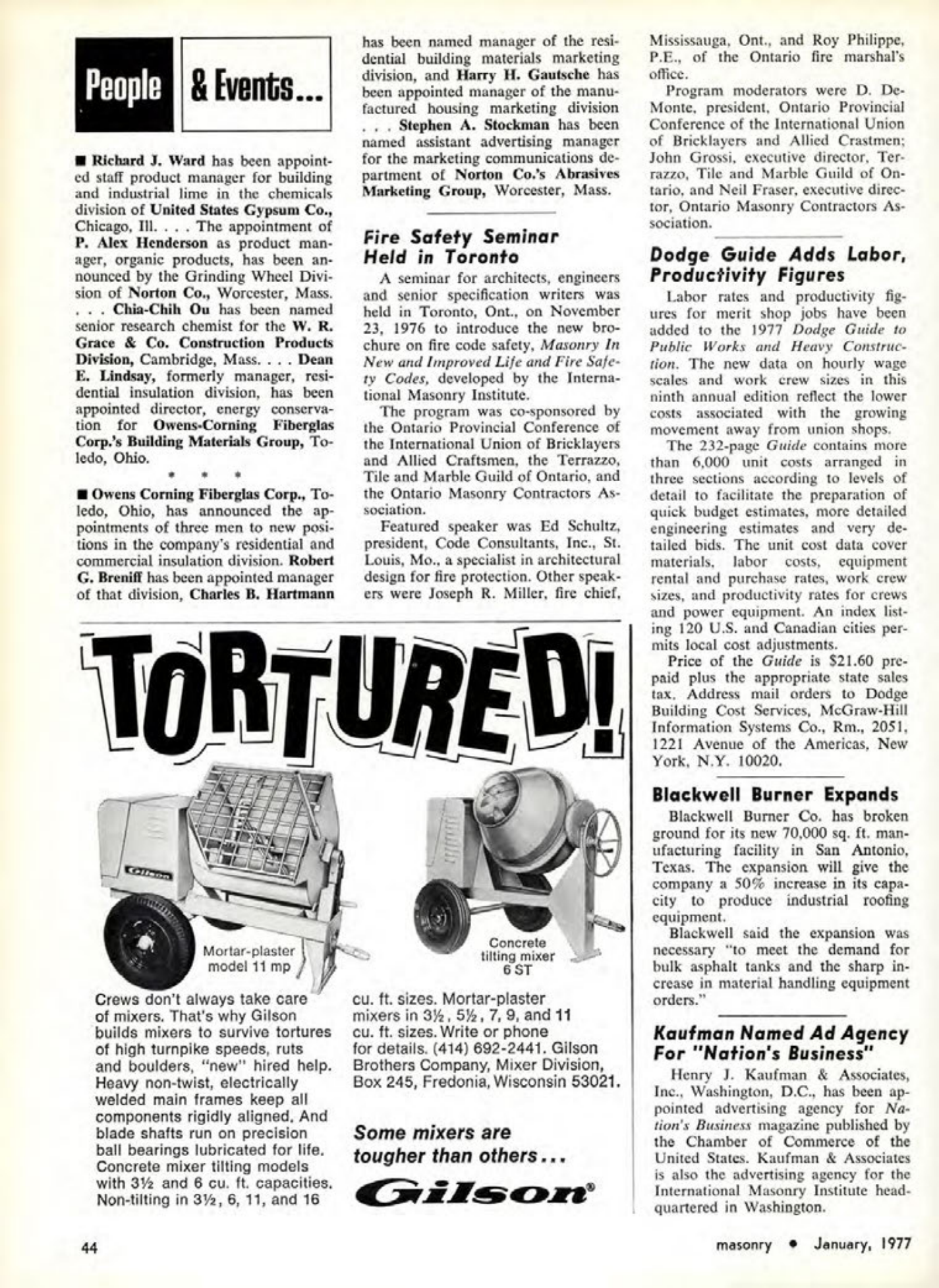 Masonry Magazine January 1977 Page. 44
