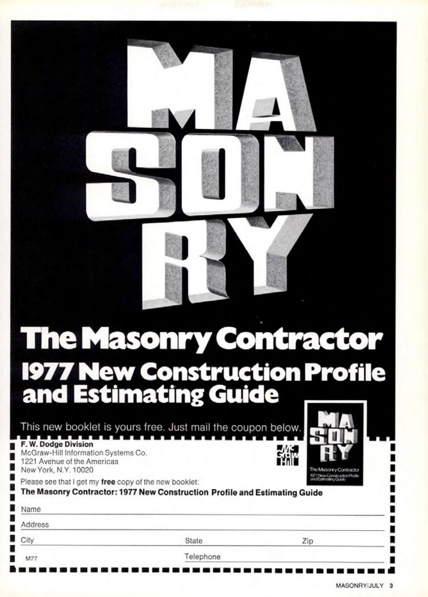 Masonry Magazine July 1977 Page. 3