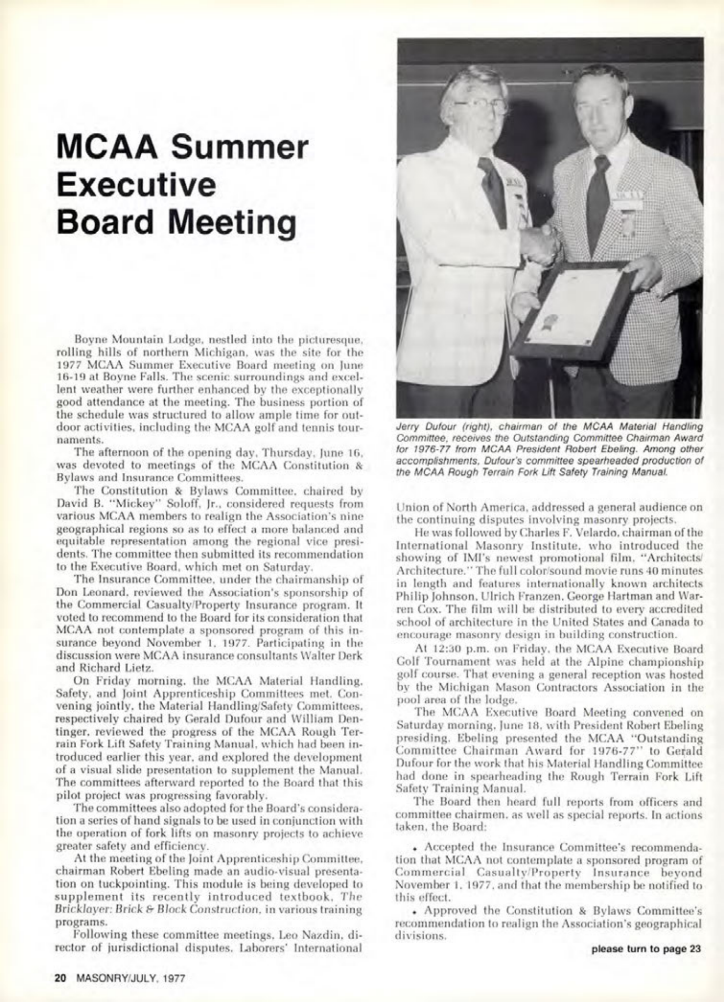 Masonry Magazine July 1977 Page. 20