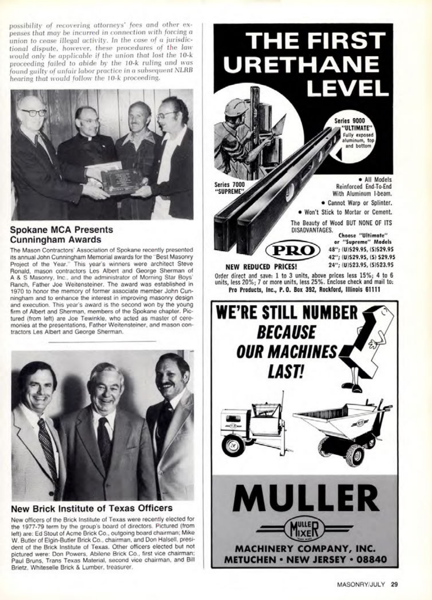 Masonry Magazine July 1977 Page. 29