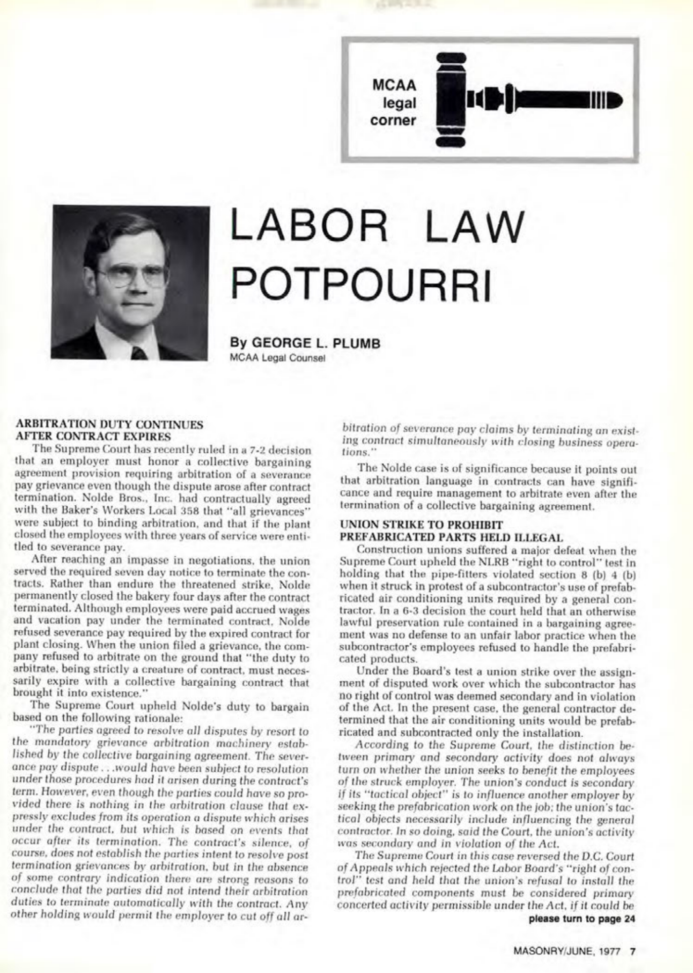 Masonry Magazine June 1977 Page. 7