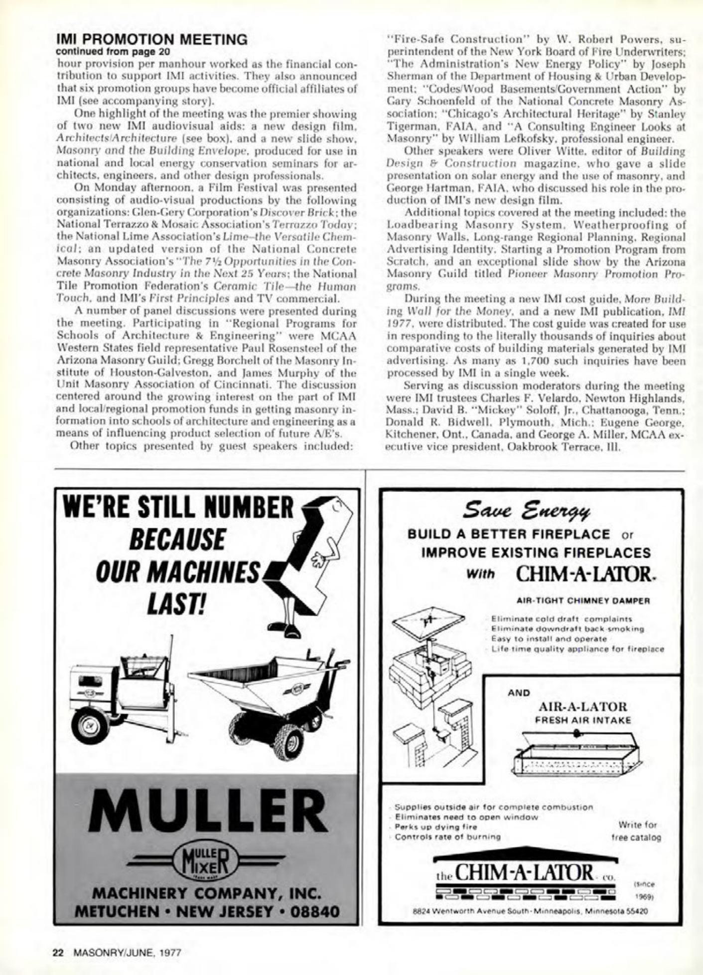 Masonry Magazine June 1977 Page. 22