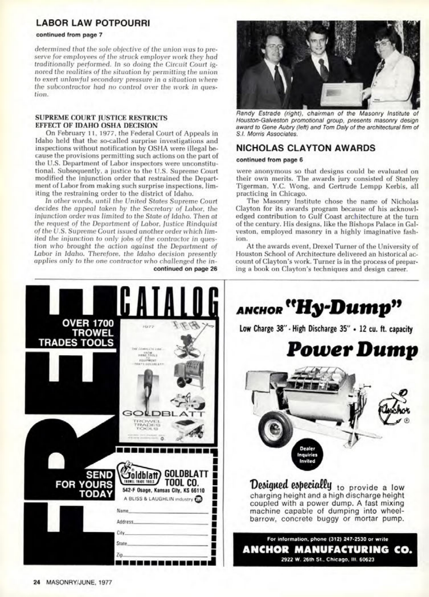 Masonry Magazine June 1977 Page. 24