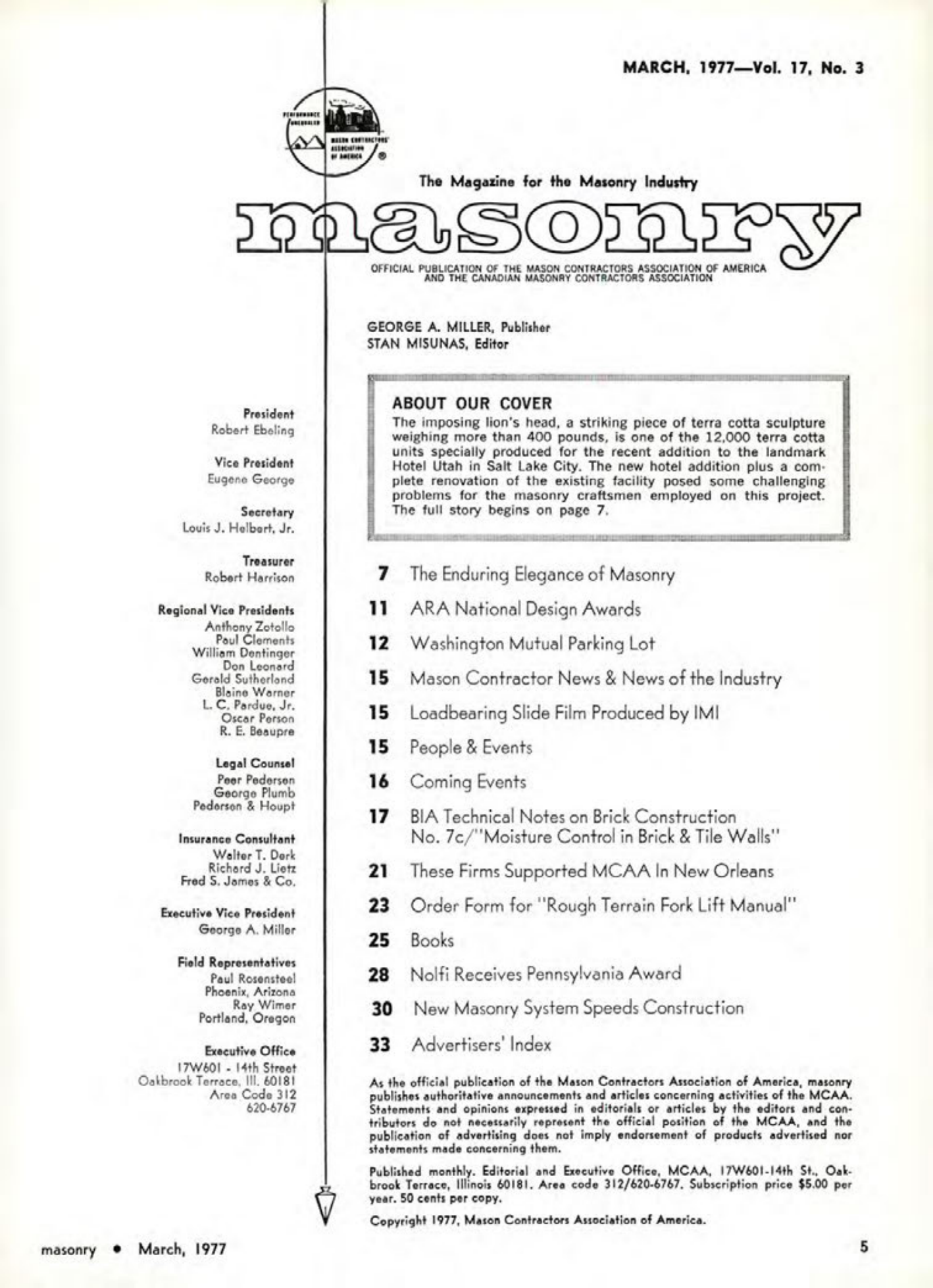 Masonry Magazine March 1977 Page. 5