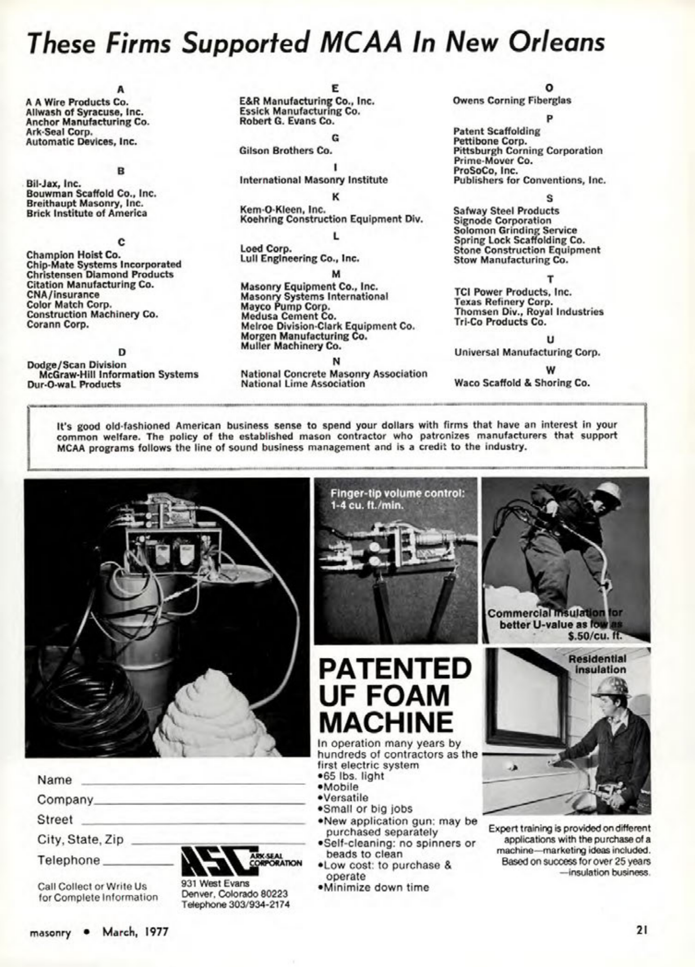 Masonry Magazine March 1977 Page. 21