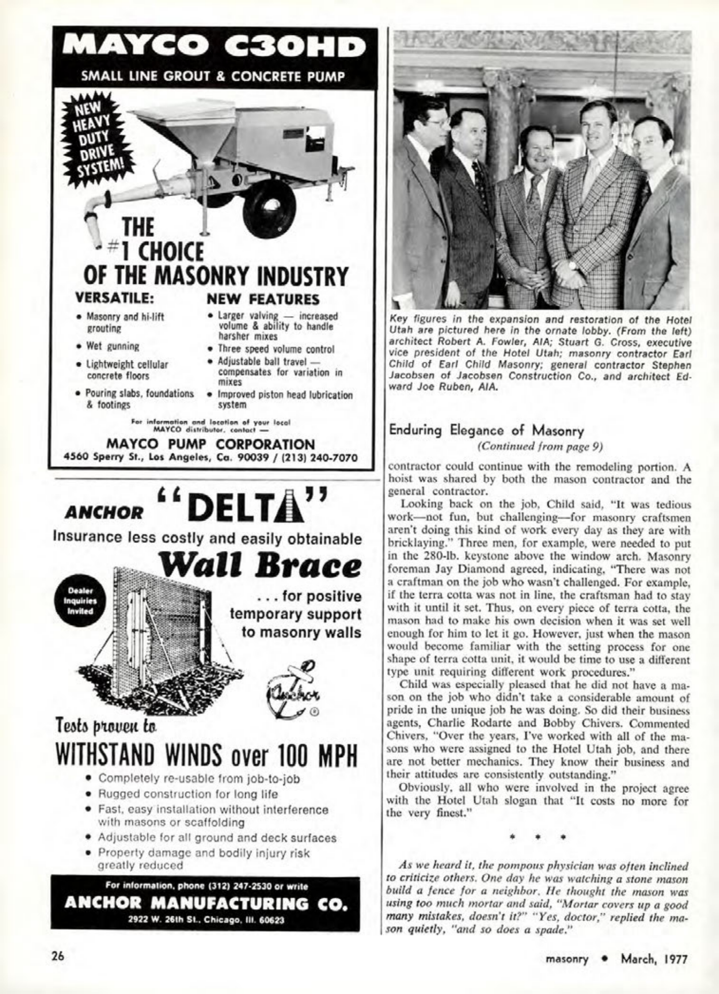 Masonry Magazine March 1977 Page. 26