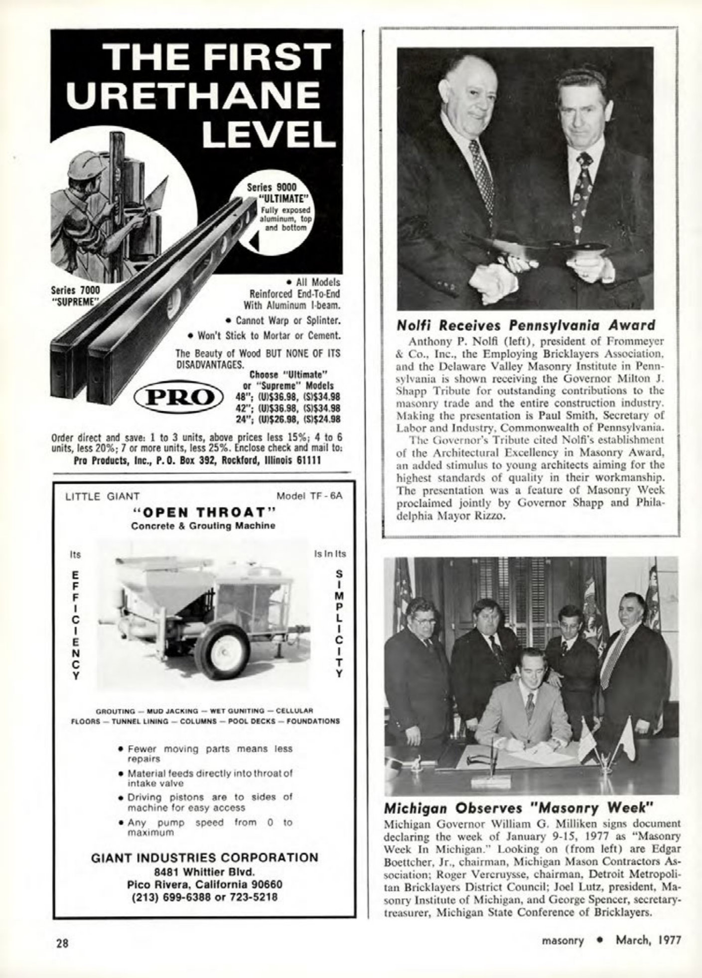 Masonry Magazine March 1977 Page. 28