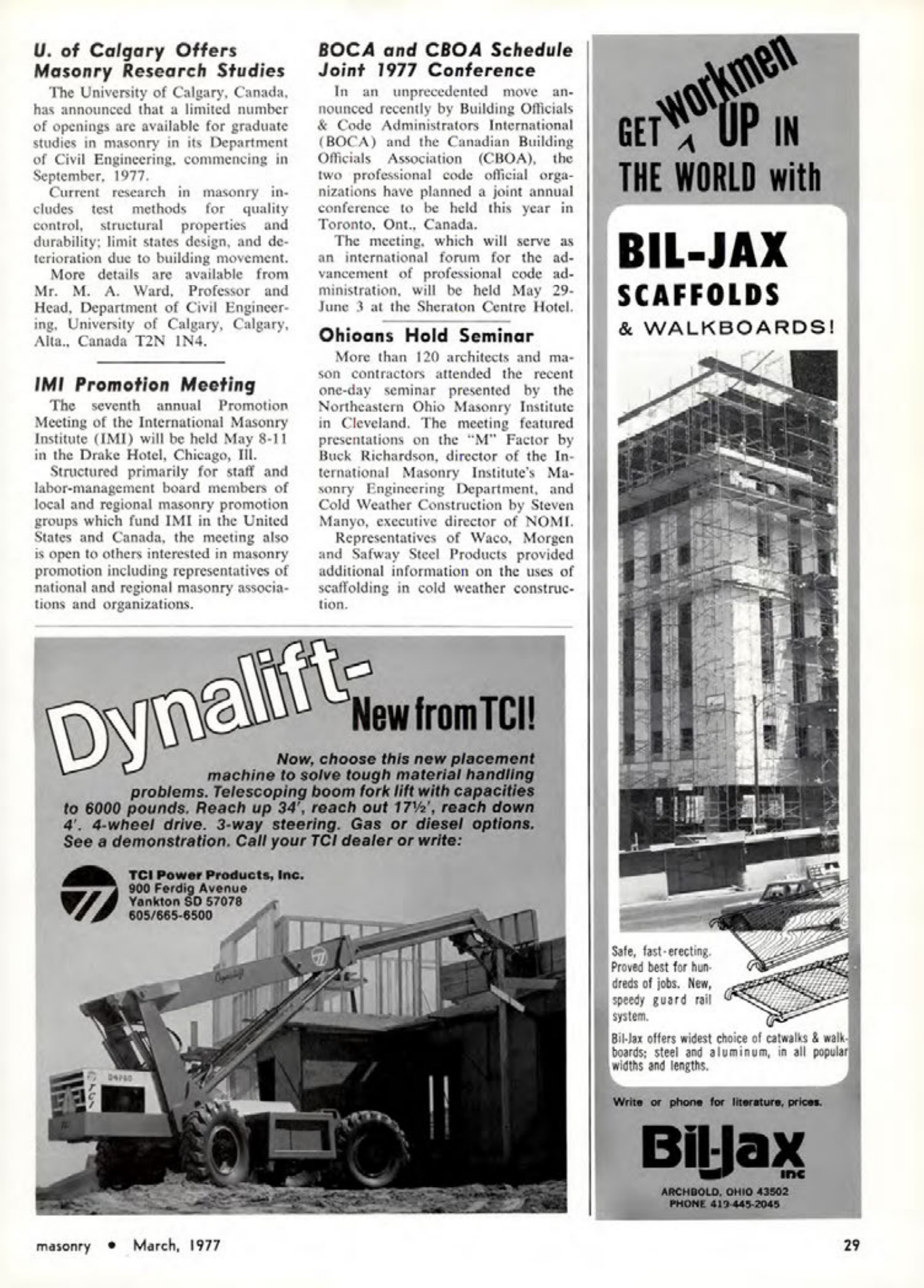 Masonry Magazine March 1977 Page. 29