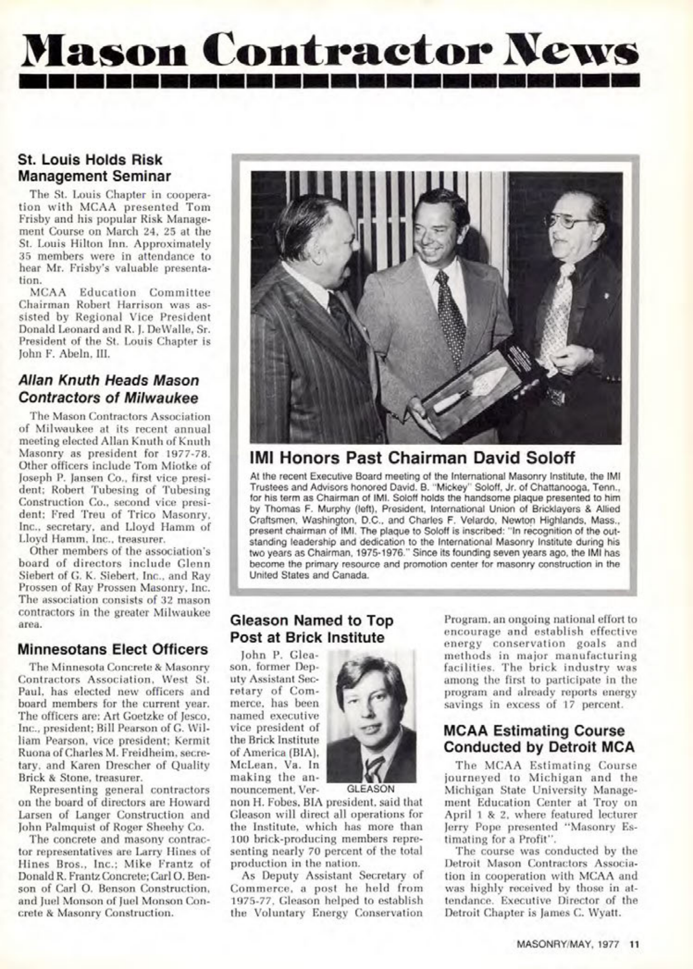 Masonry Magazine May 1977 Page. 11