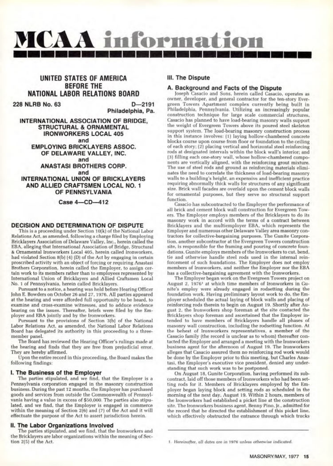 Masonry Magazine May 1977 Page. 15