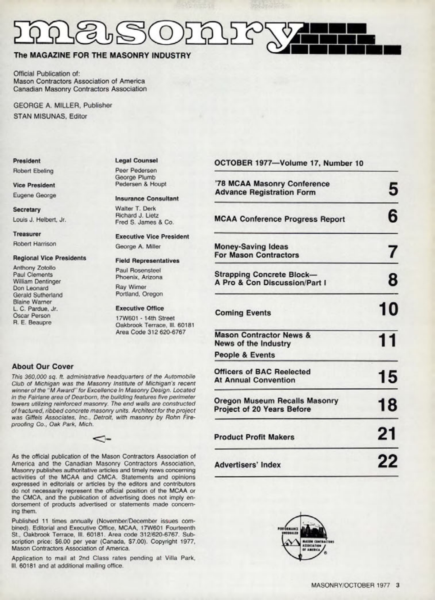 Masonry Magazine October 1977 Page. 3