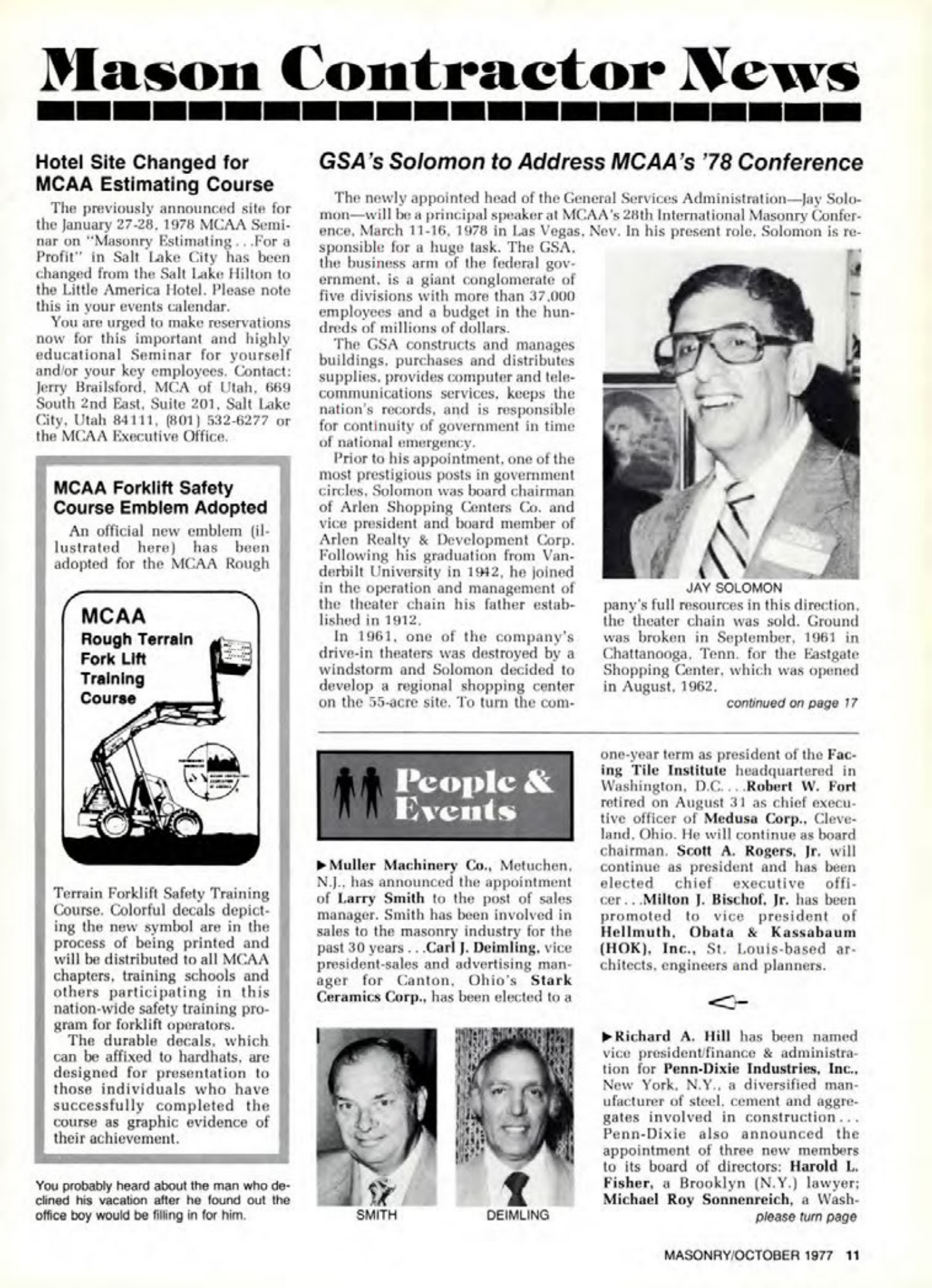 Masonry Magazine October 1977 Page. 11