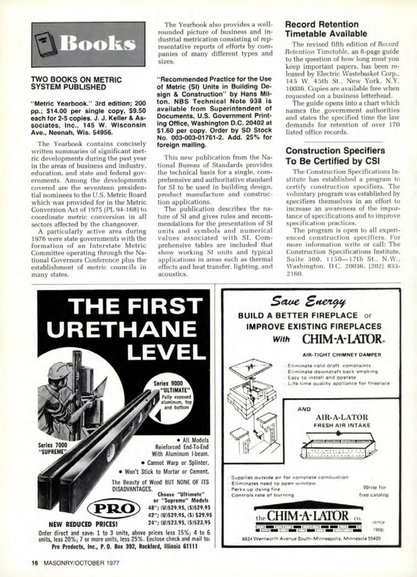 Masonry Magazine October 1977 Page. 16