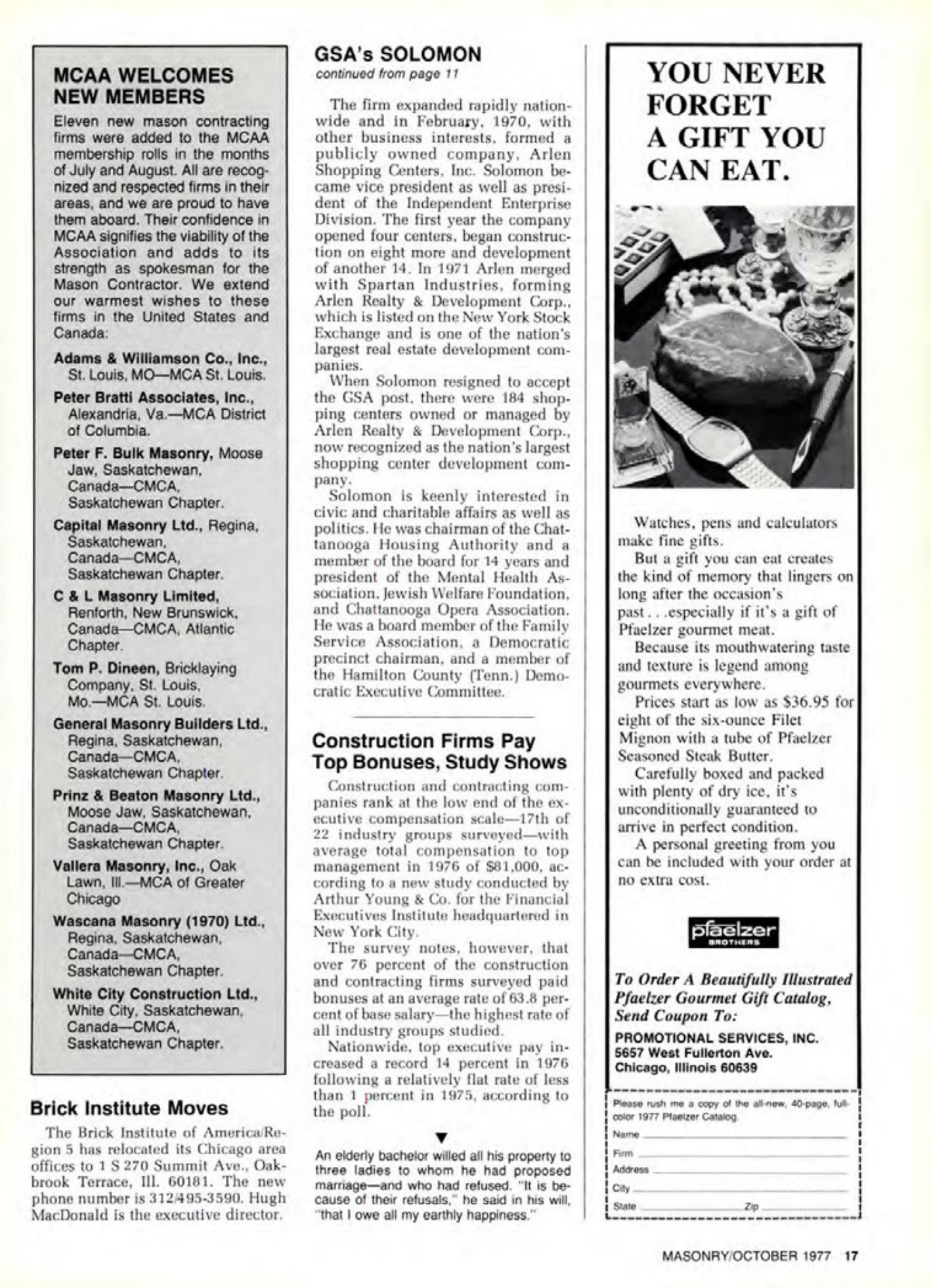Masonry Magazine October 1977 Page. 17