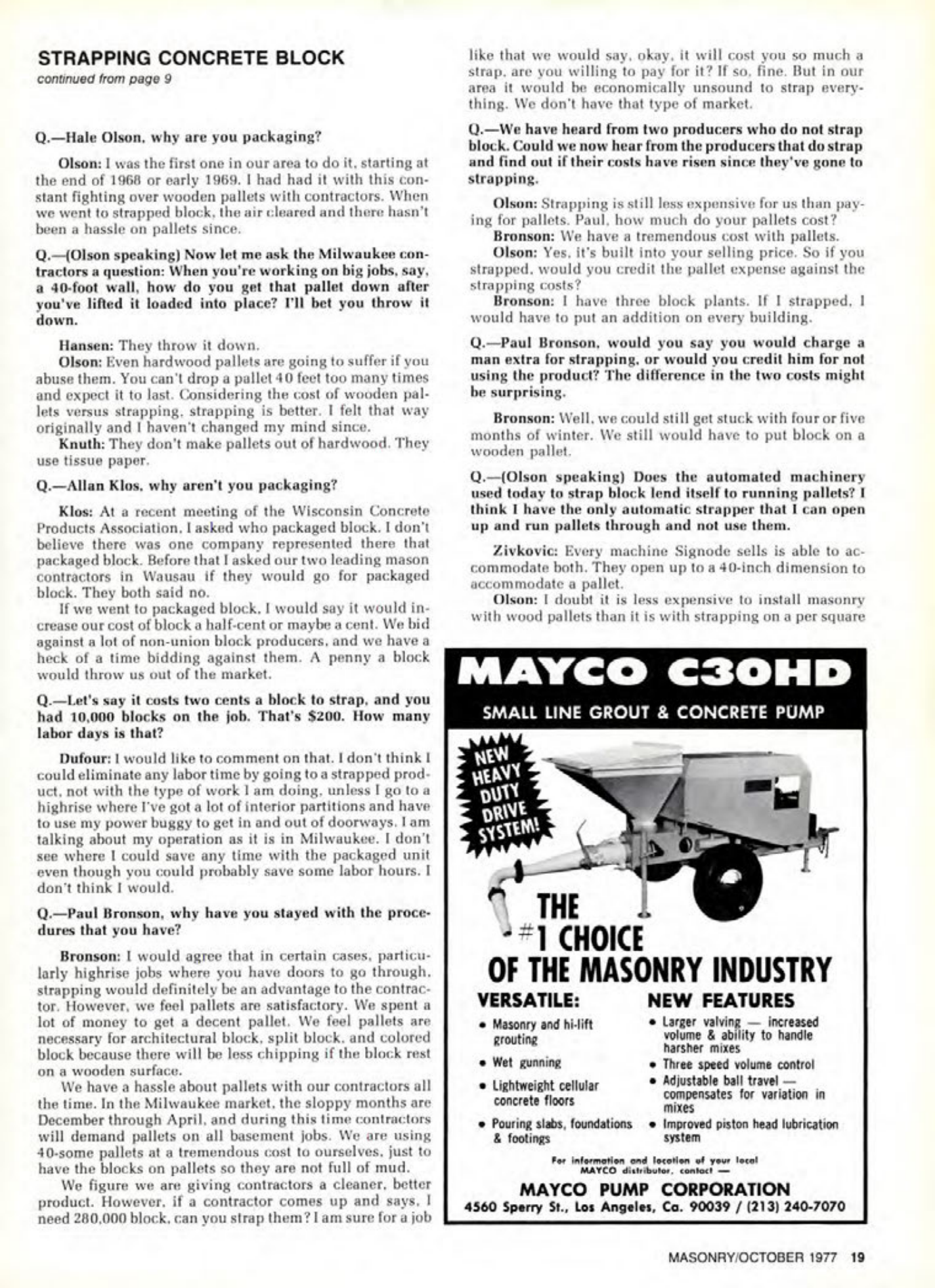 Masonry Magazine October 1977 Page. 19
