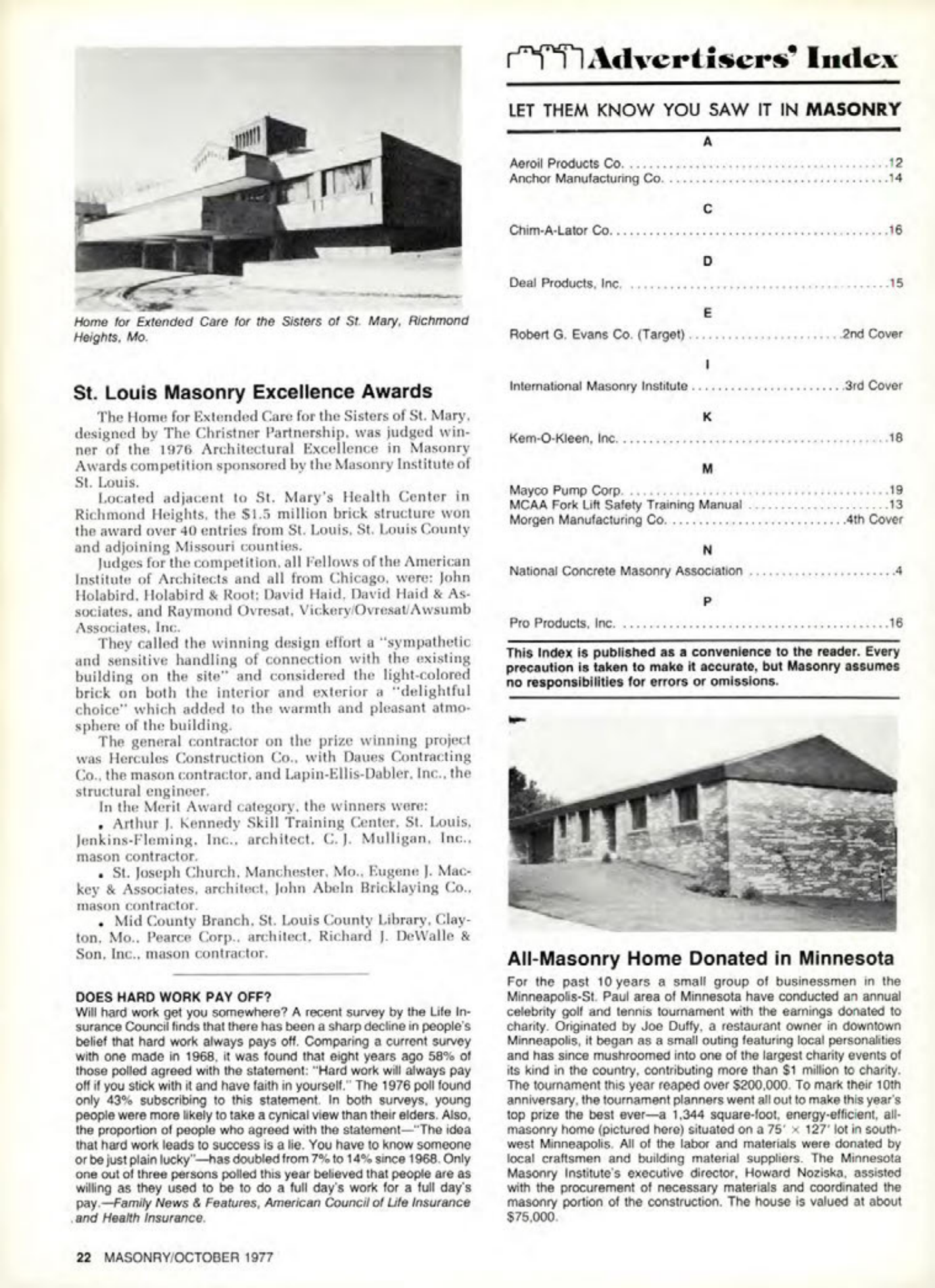 Masonry Magazine October 1977 Page. 22