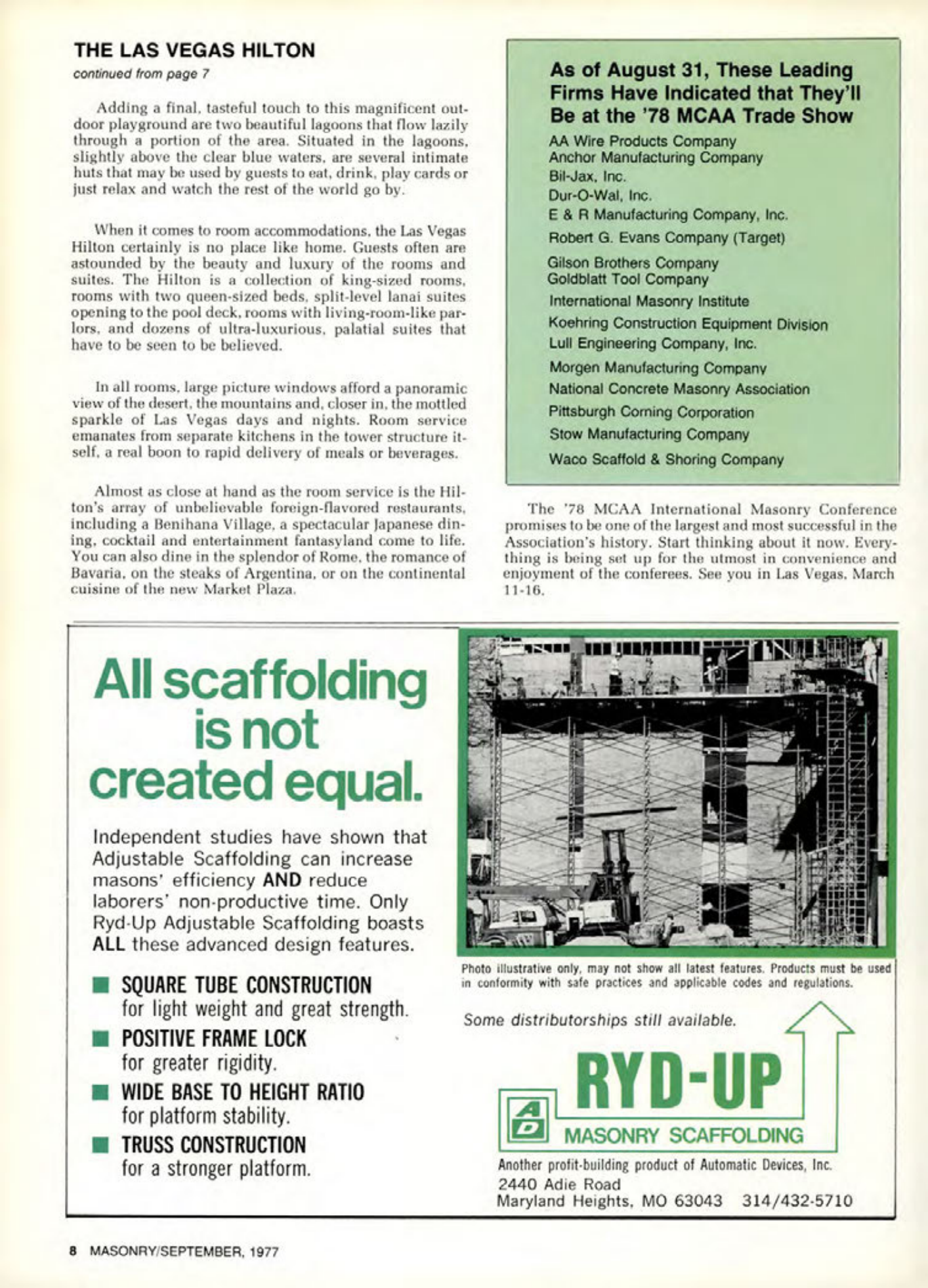 Masonry Magazine September 1977 Page. 8