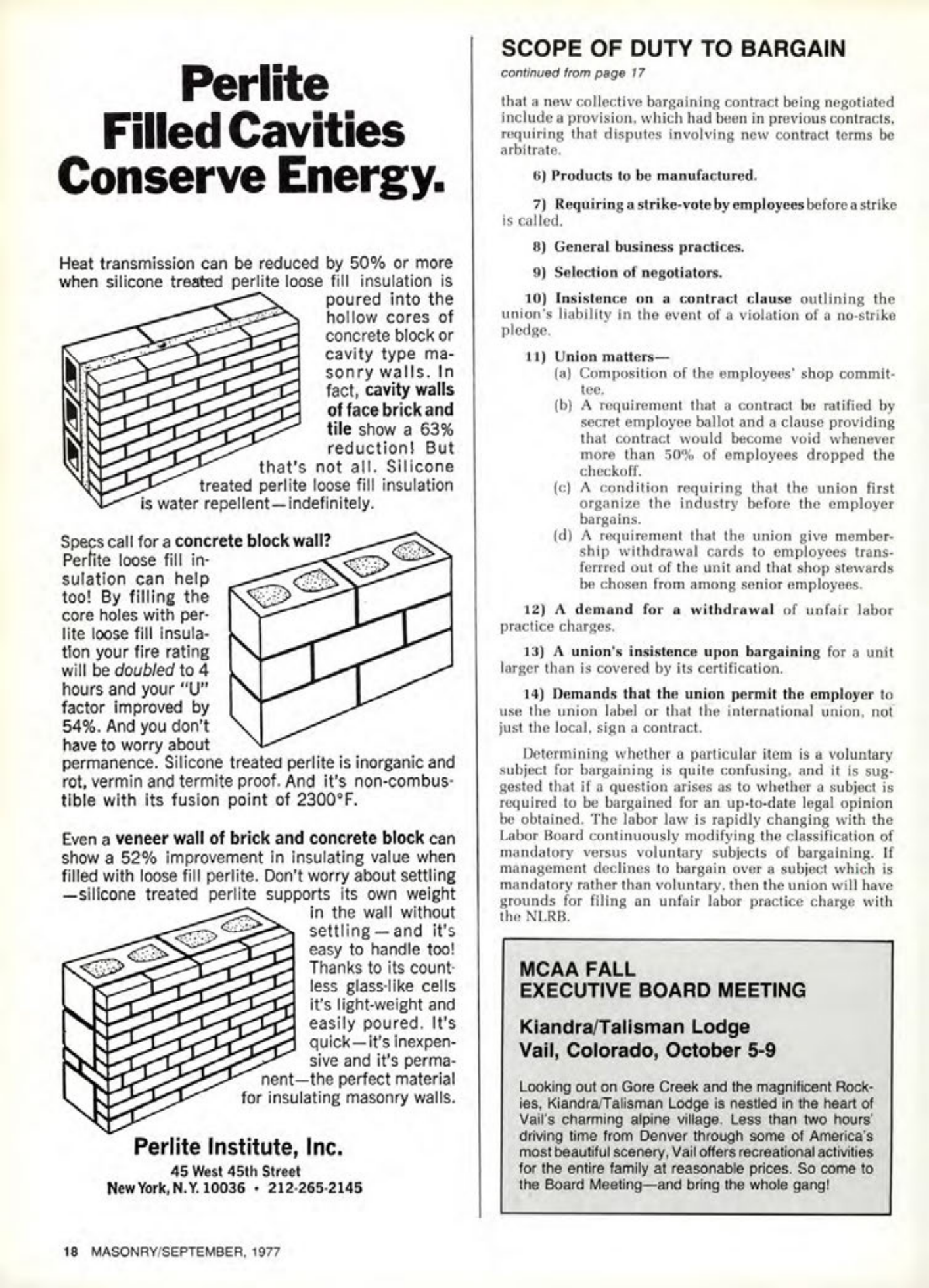 Masonry Magazine September 1977 Page. 18