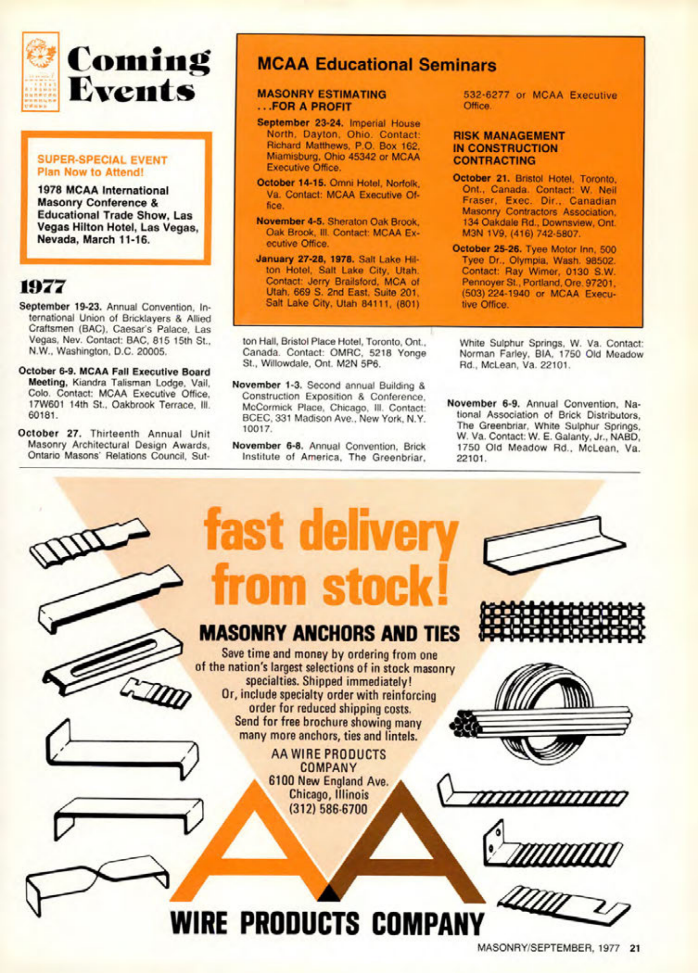 Masonry Magazine September 1977 Page. 21