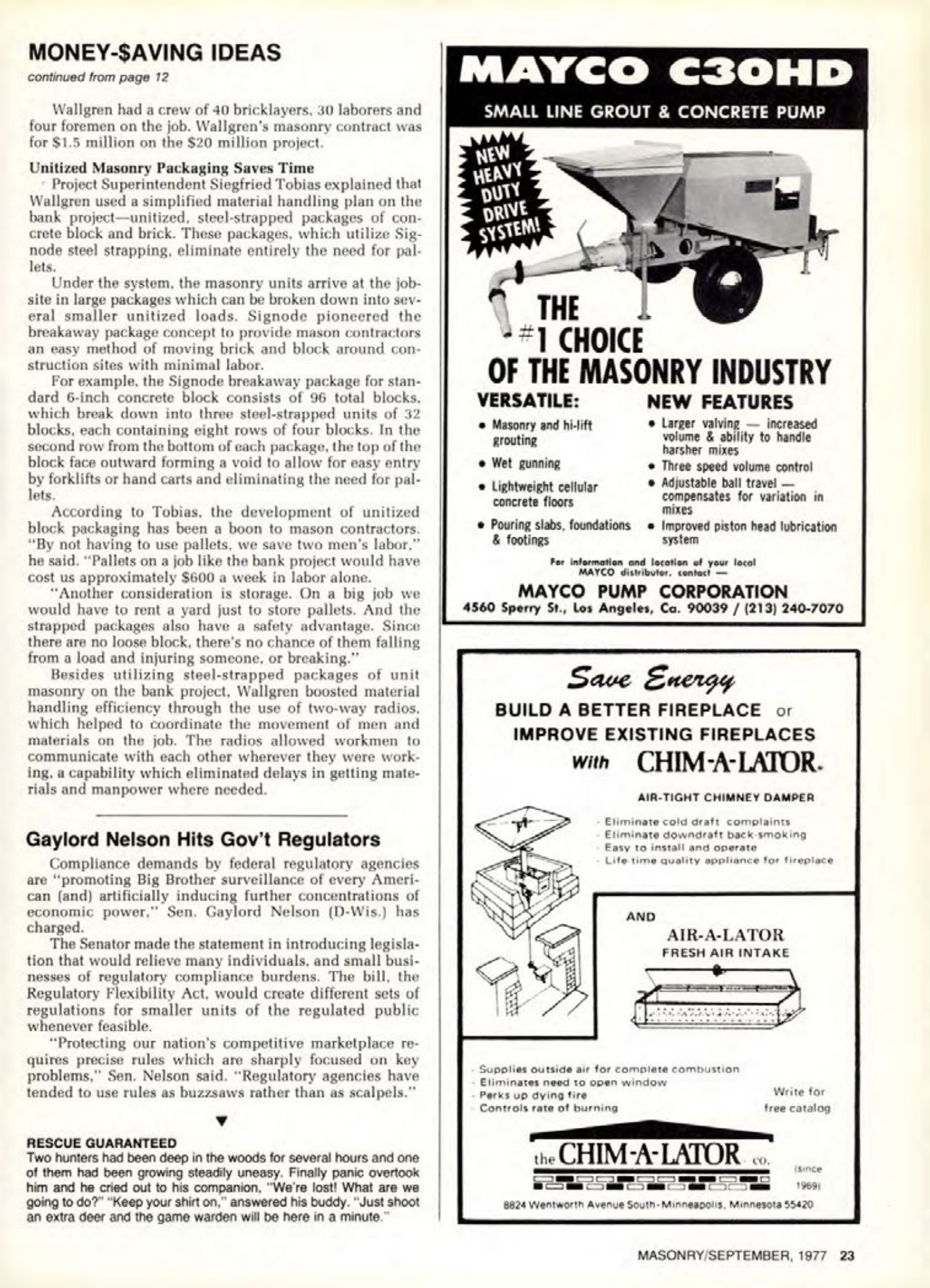 Masonry Magazine September 1977 Page. 23