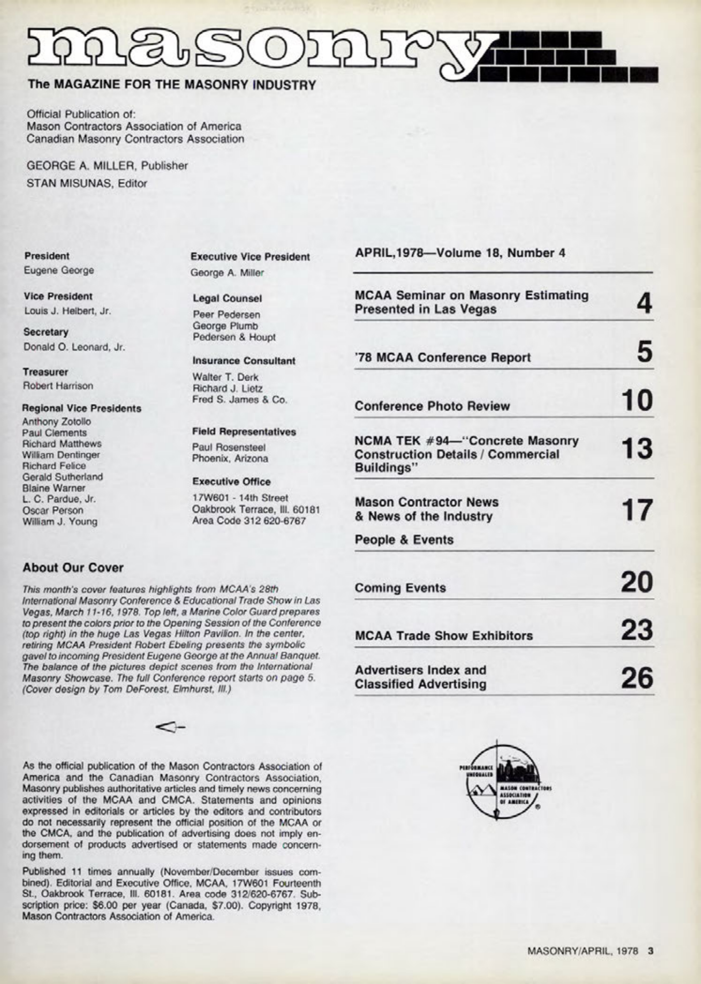 Masonry Magazine April 1978 Page. 3