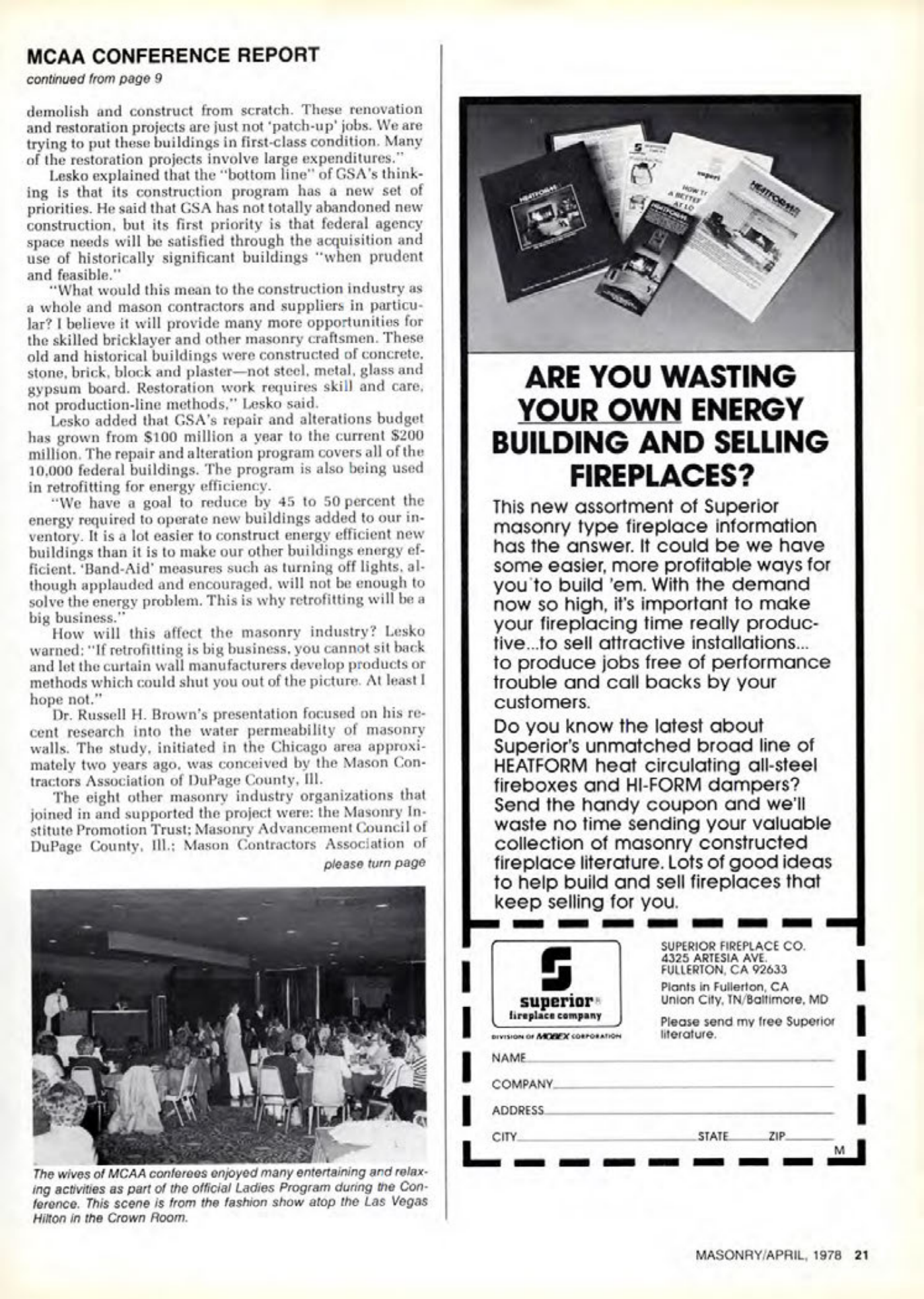 Masonry Magazine April 1978 Page. 21