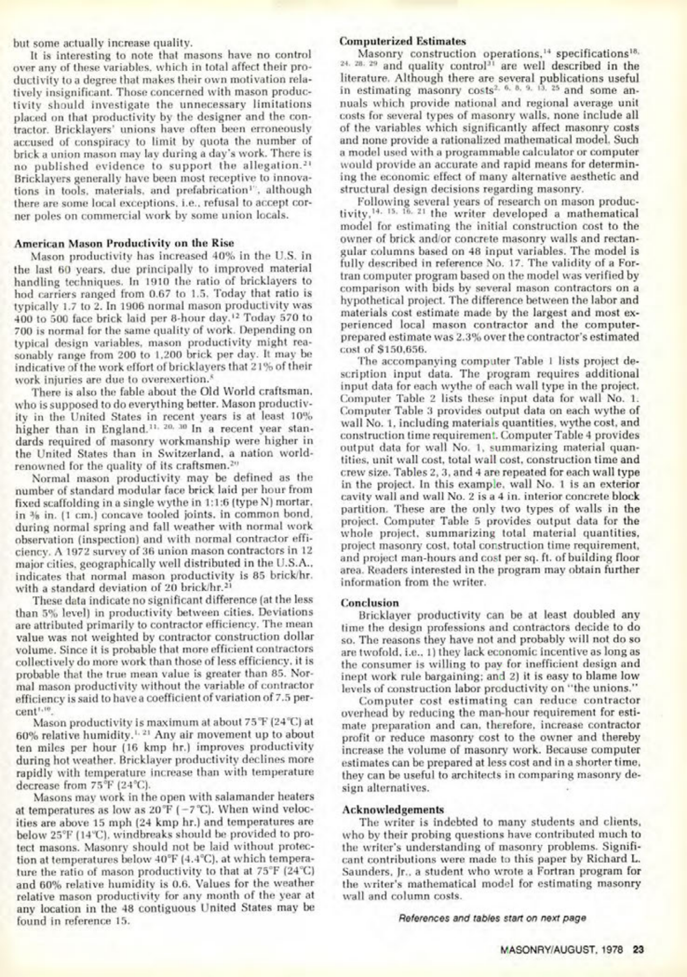 Masonry Magazine August 1978 Page. 19