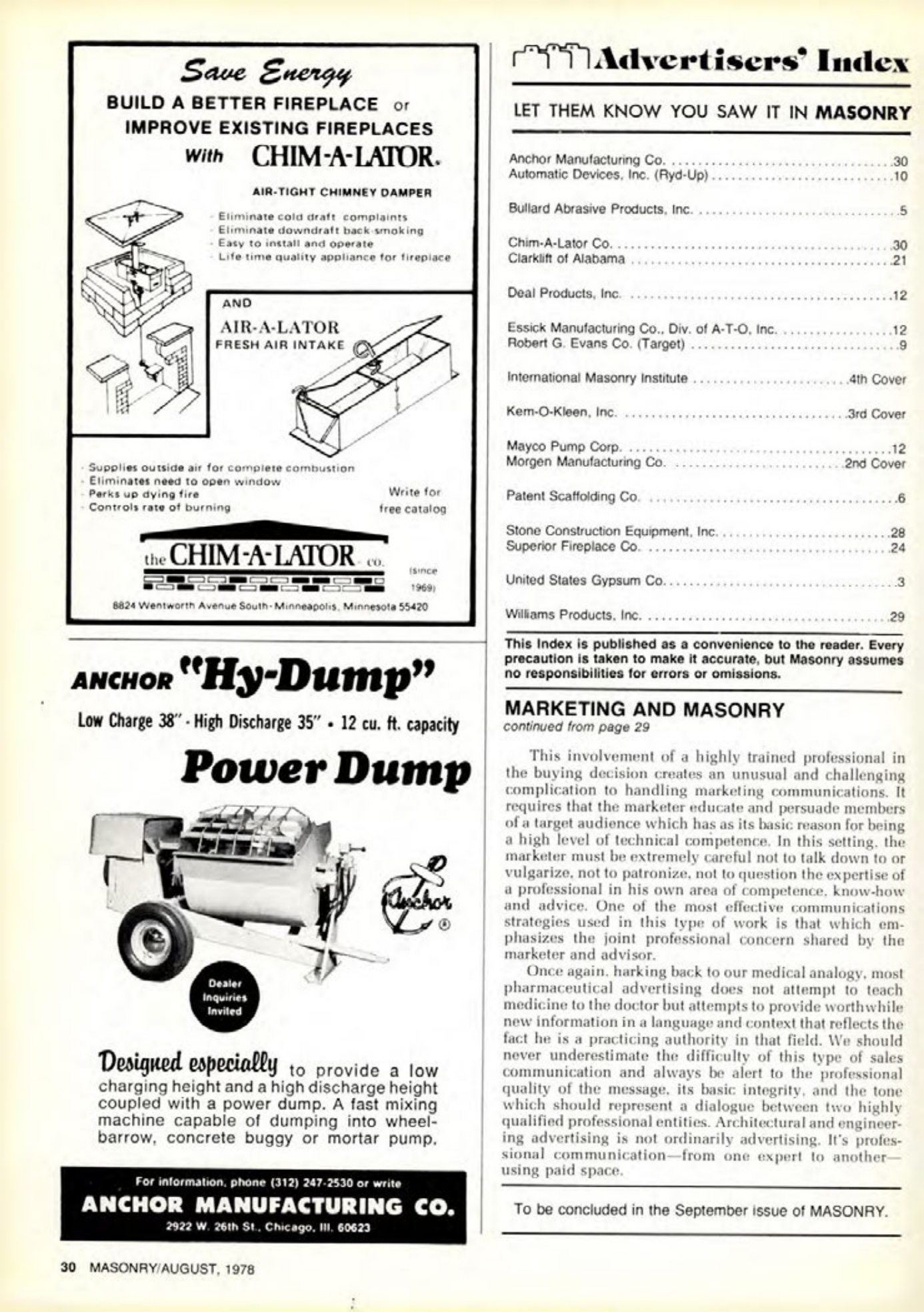 Masonry Magazine August 1978 Page. 24
