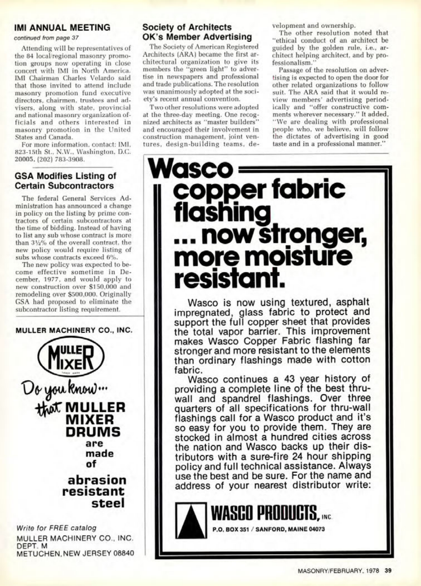 Masonry Magazine February 1978 Page. 39