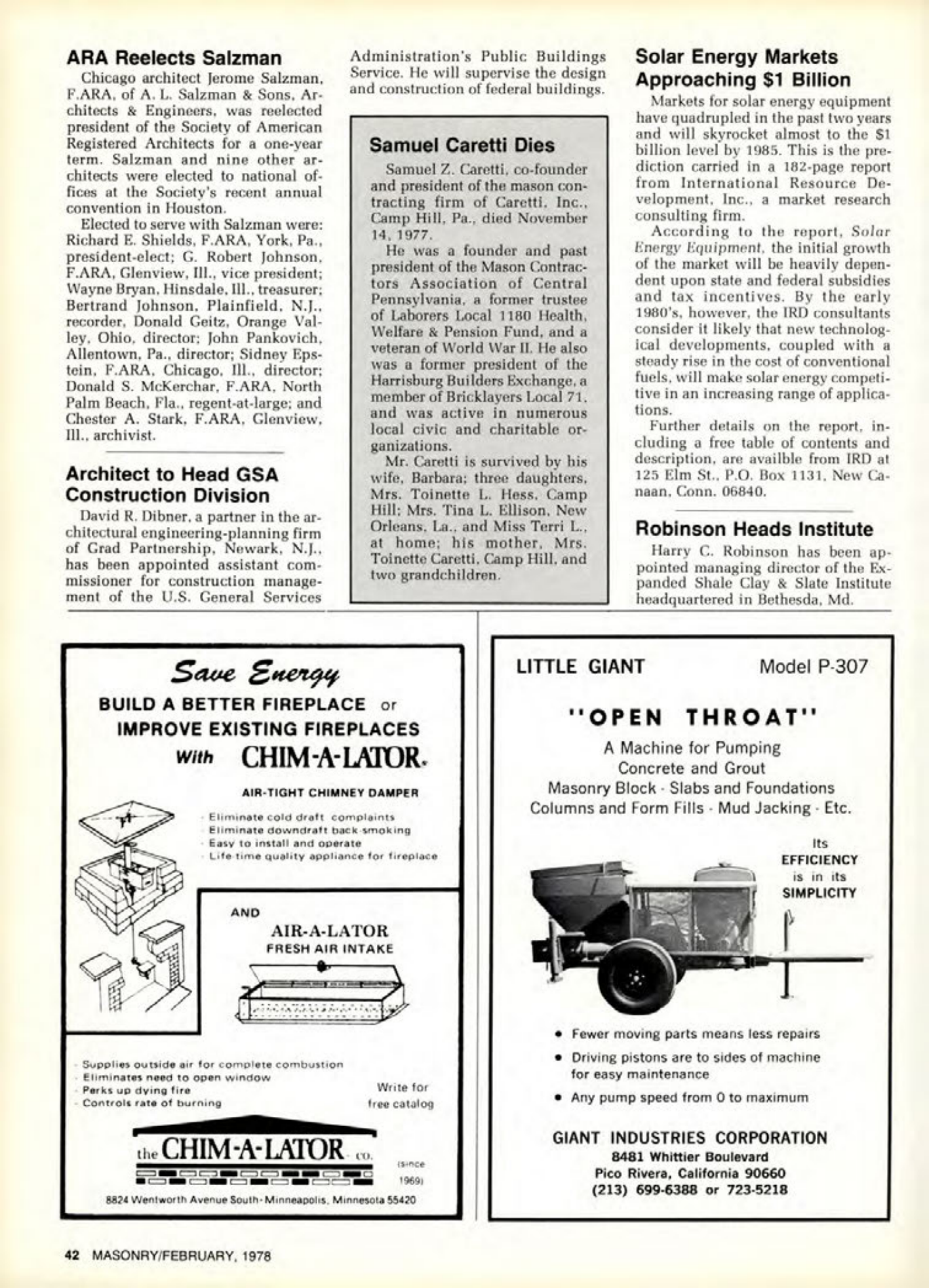 Masonry Magazine February 1978 Page. 42