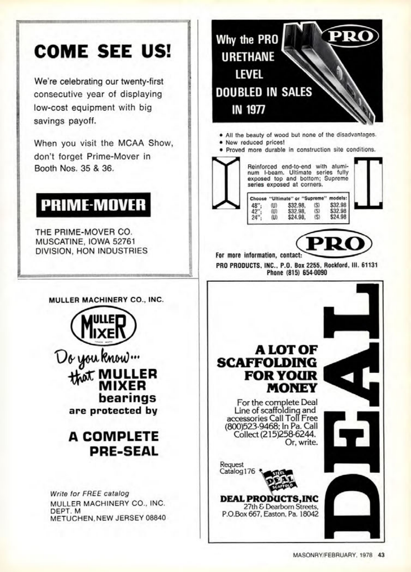 Masonry Magazine February 1978 Page. 43