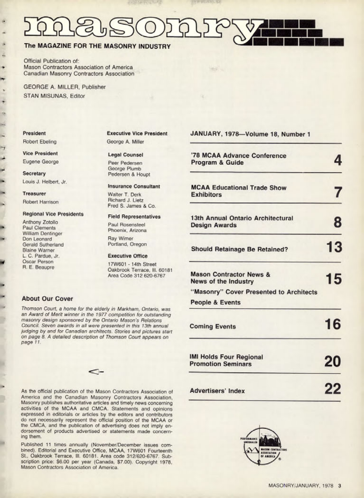 Masonry Magazine January 1978 Page. 3